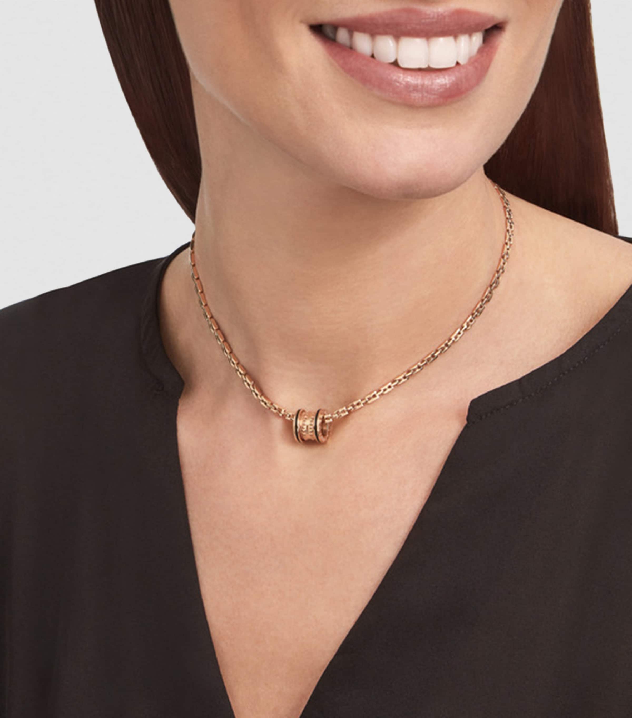 Rose Gold and Ceramic B.zero1 Pendant Necklace PINK GOLD Image 5