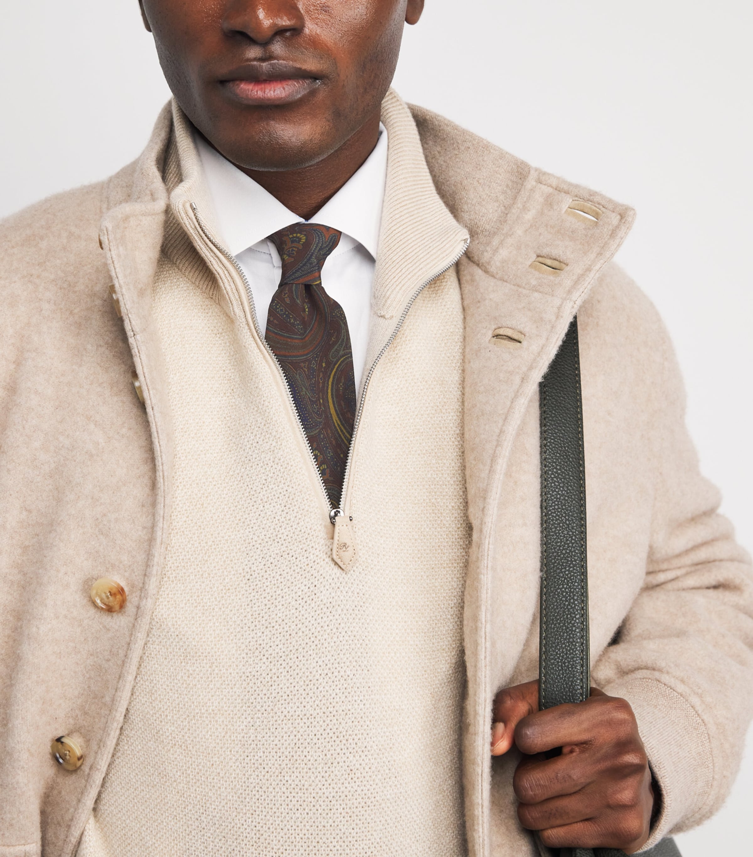 Silk Paisley Print Tie REDWOOD MU Image 2