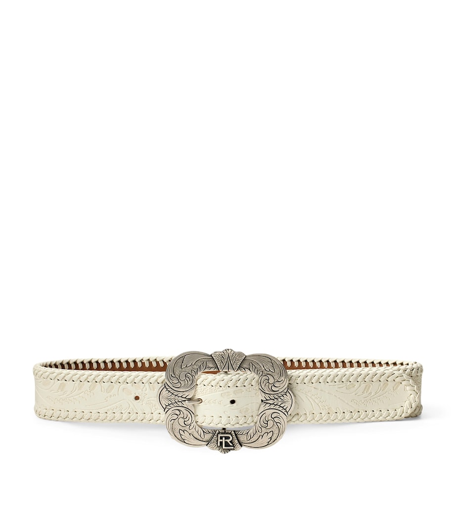 Leather Embellished Belt LUX CREAM Image 1