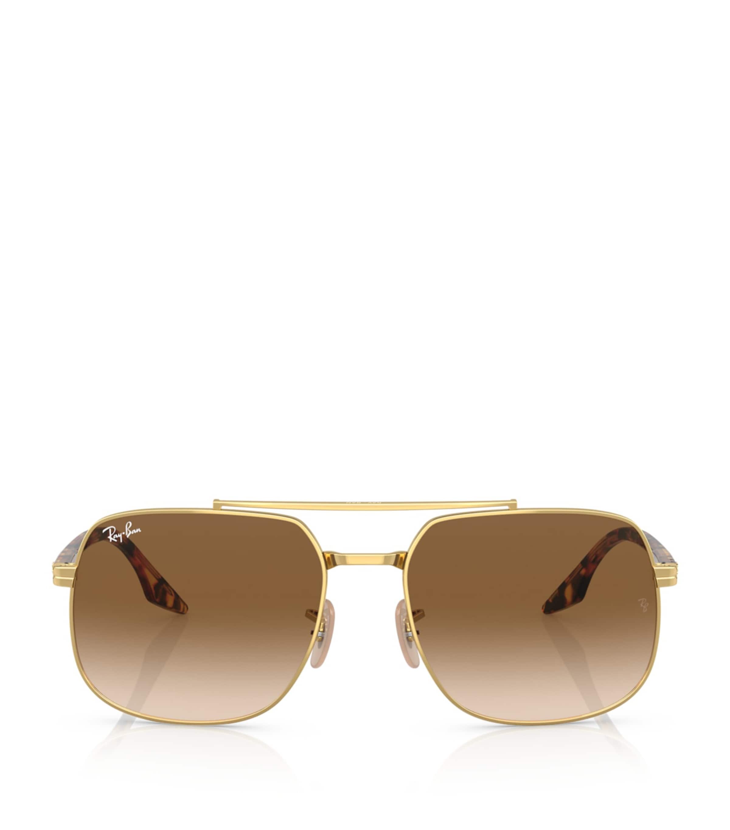 Ray-Ban Rounded Pilot Sunglasses Gold Image 1