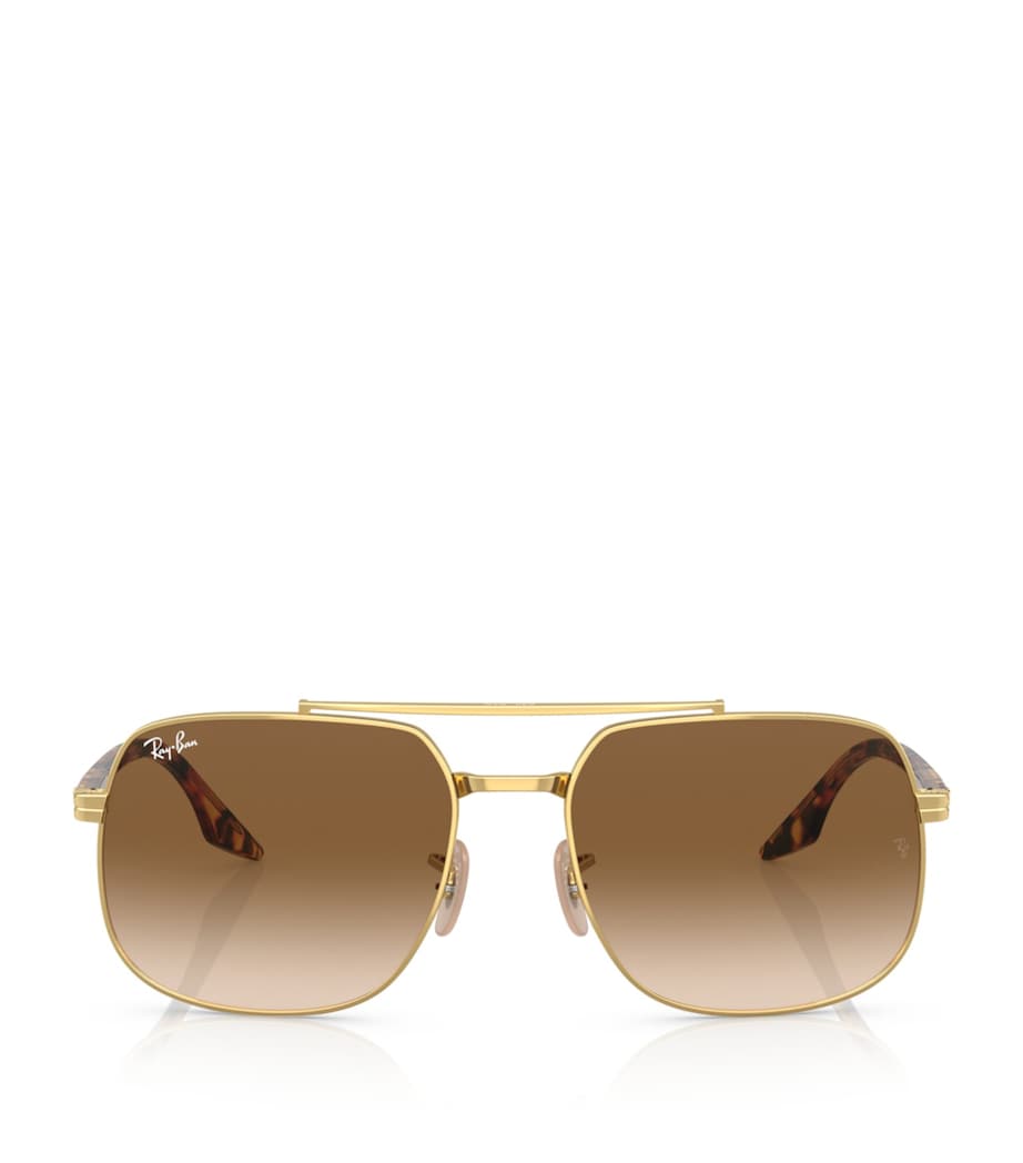 Ray-Ban Rounded Pilot Sunglasses Gold Image 1