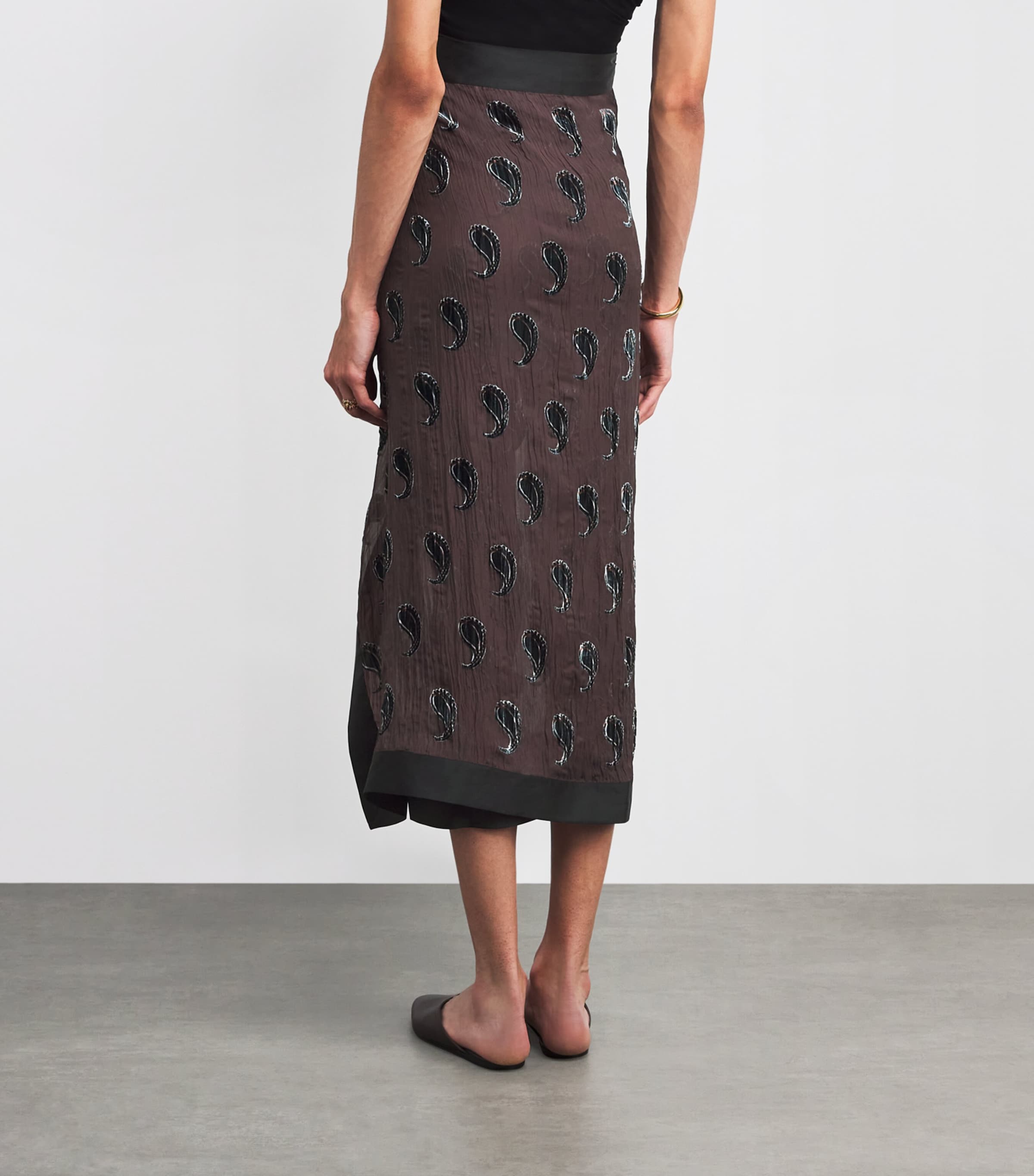 Silk-Blend Paisley Pareo 210 BROWN PAISLEY Image 4