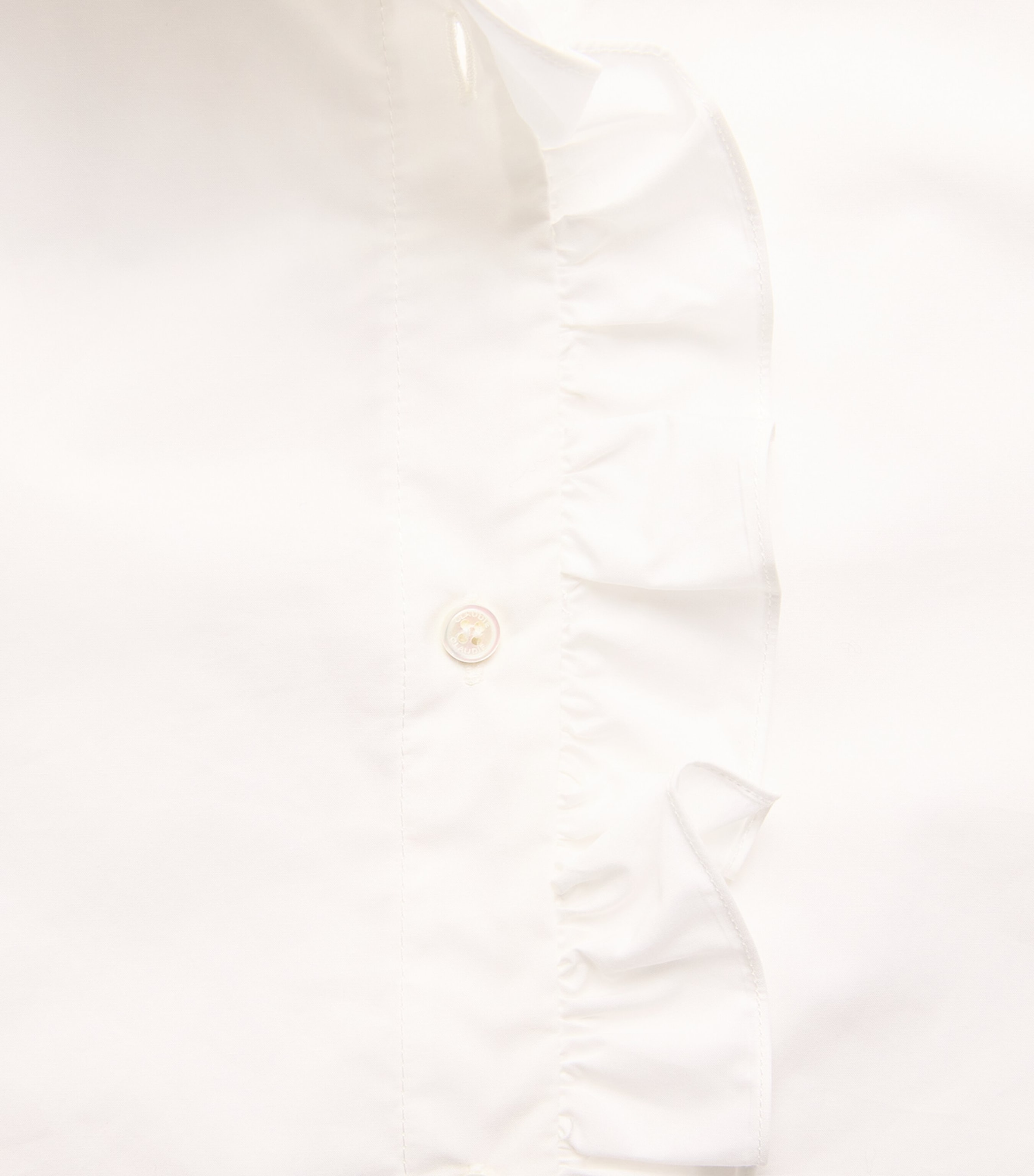 Claudie Pierlot Womens Cotton Poplin Ruffle Blouse White Image 6