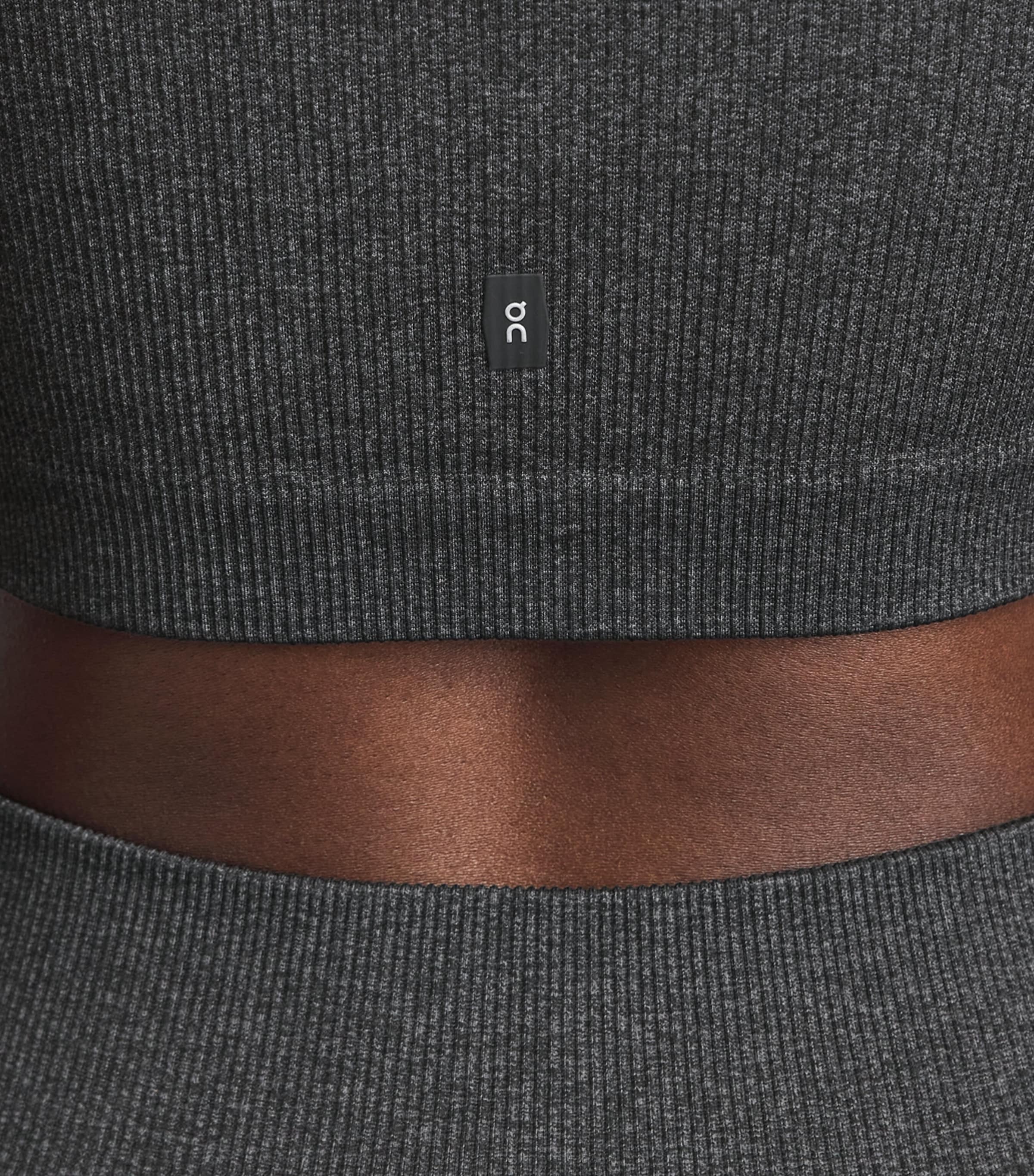 On Womens Knitted Studio Crop Top Ember Heather Image 3