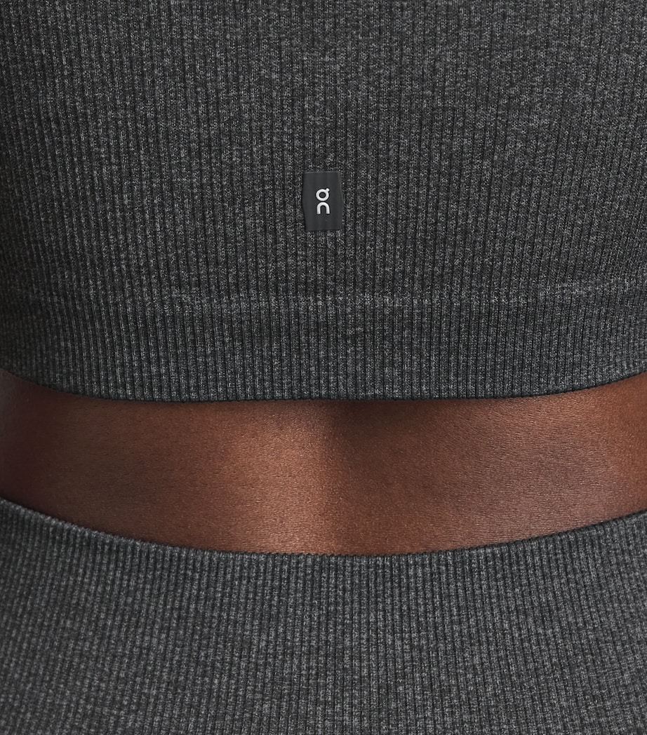 On Womens Knitted Studio Crop Top Ember Heather Image 3