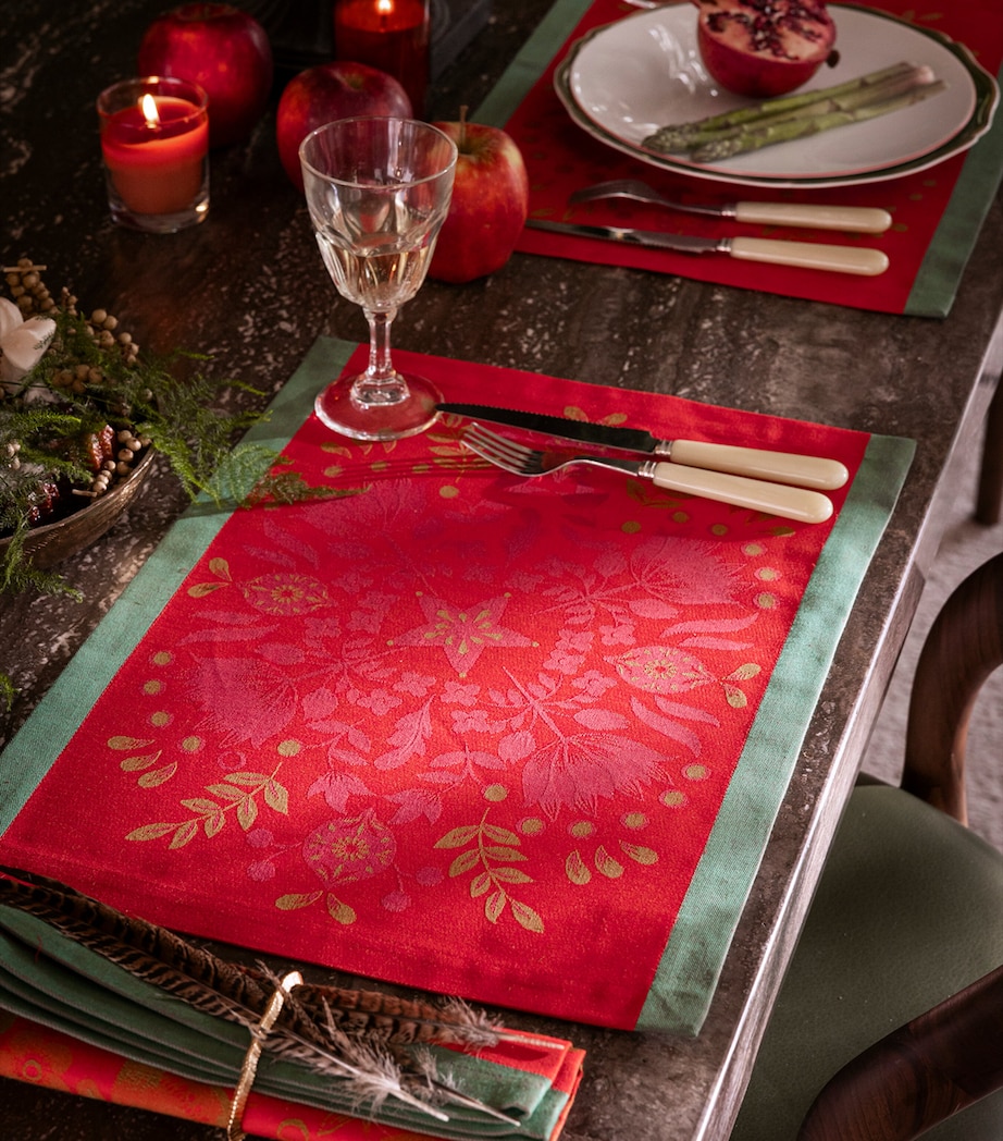 Cotton Féerie Placemat (50cm x 36cm) RED Image 2