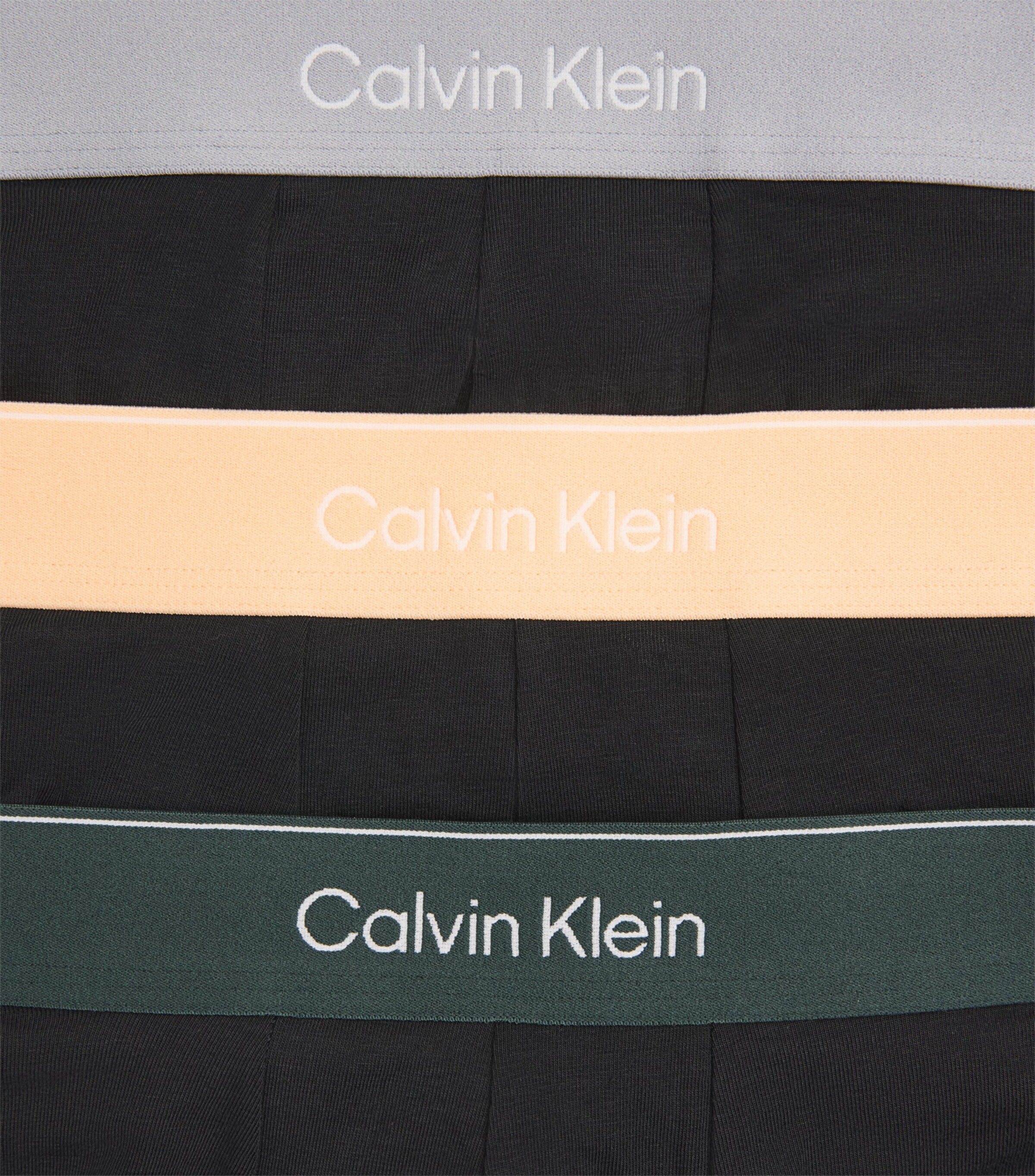 Calvin Klein Mens Cotton Stretch Icon Trunks (Pack of 3) Black/peach/grey Image 5