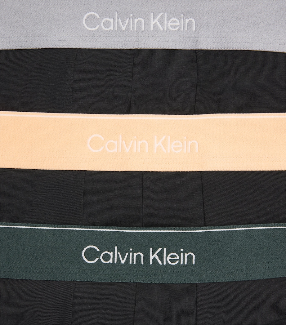 Calvin Klein Mens Cotton Stretch Icon Trunks (Pack of 3) Black/peach/grey Image 5