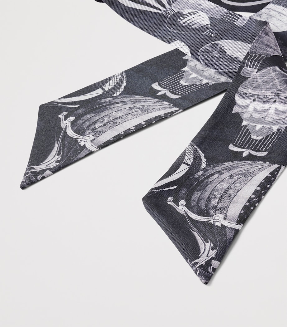 Silk Shield Skinny Scarf MONOCHROME Image 2