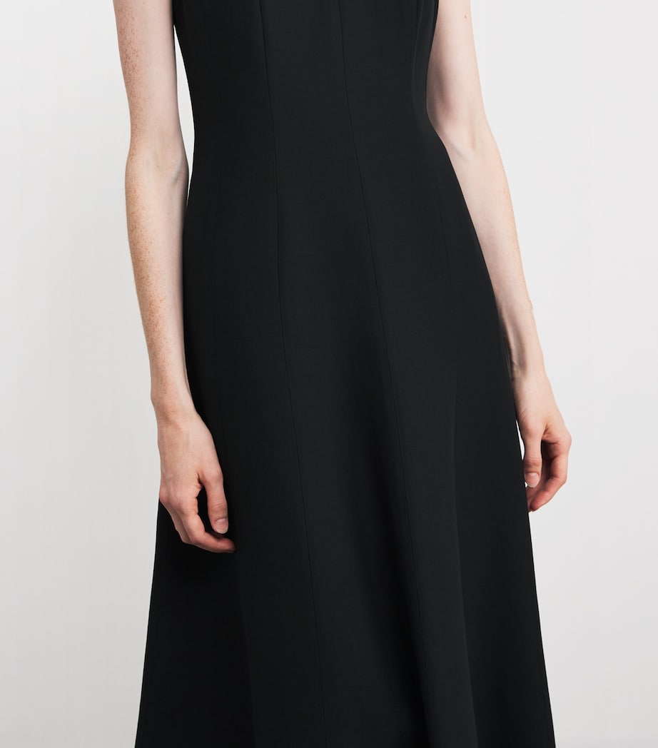Wool-Silk Embellished Gown BLACK Image 6