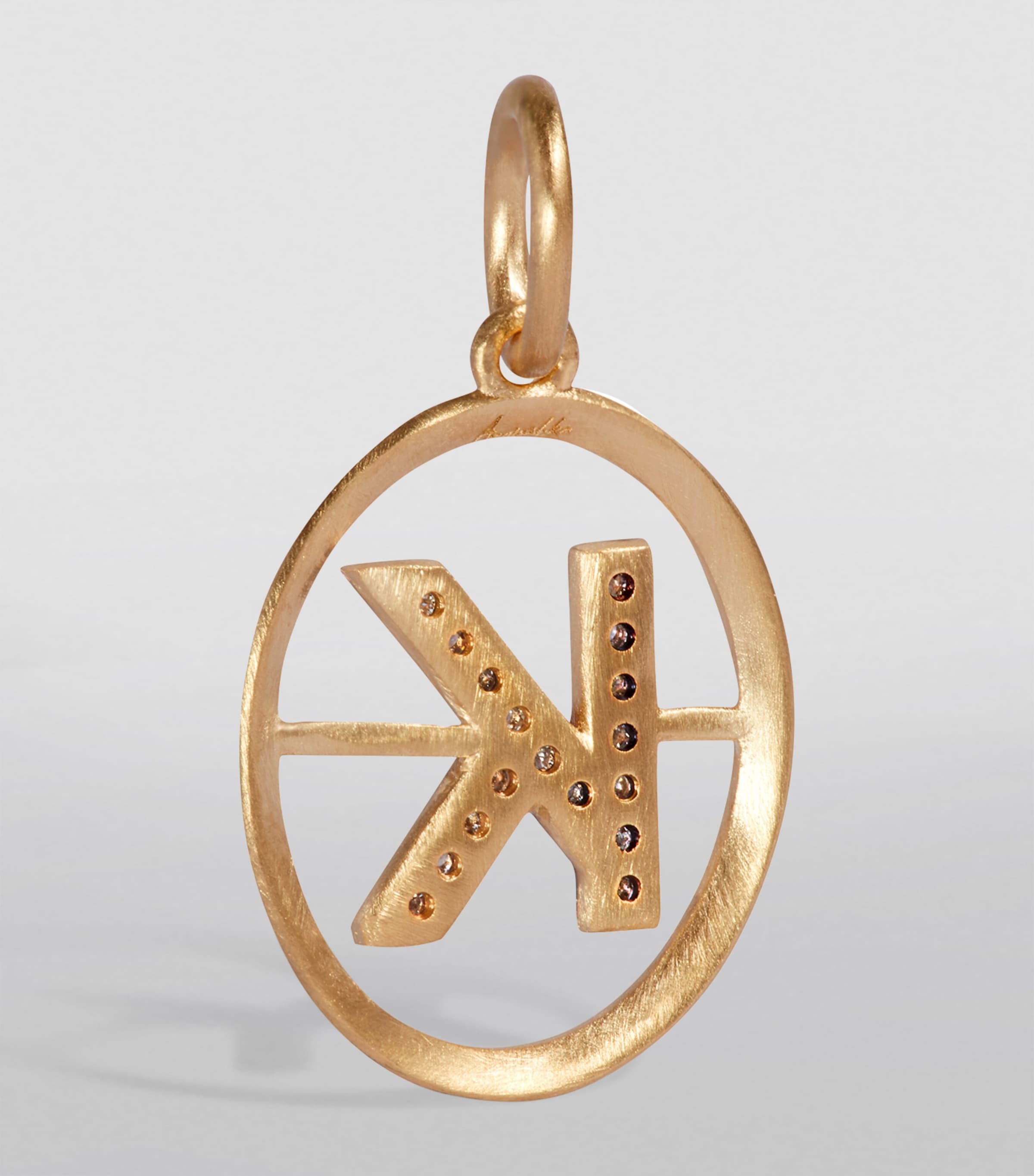Yellow Gold and Diamond Initial K Pendant YELLOW GOLD Image 2