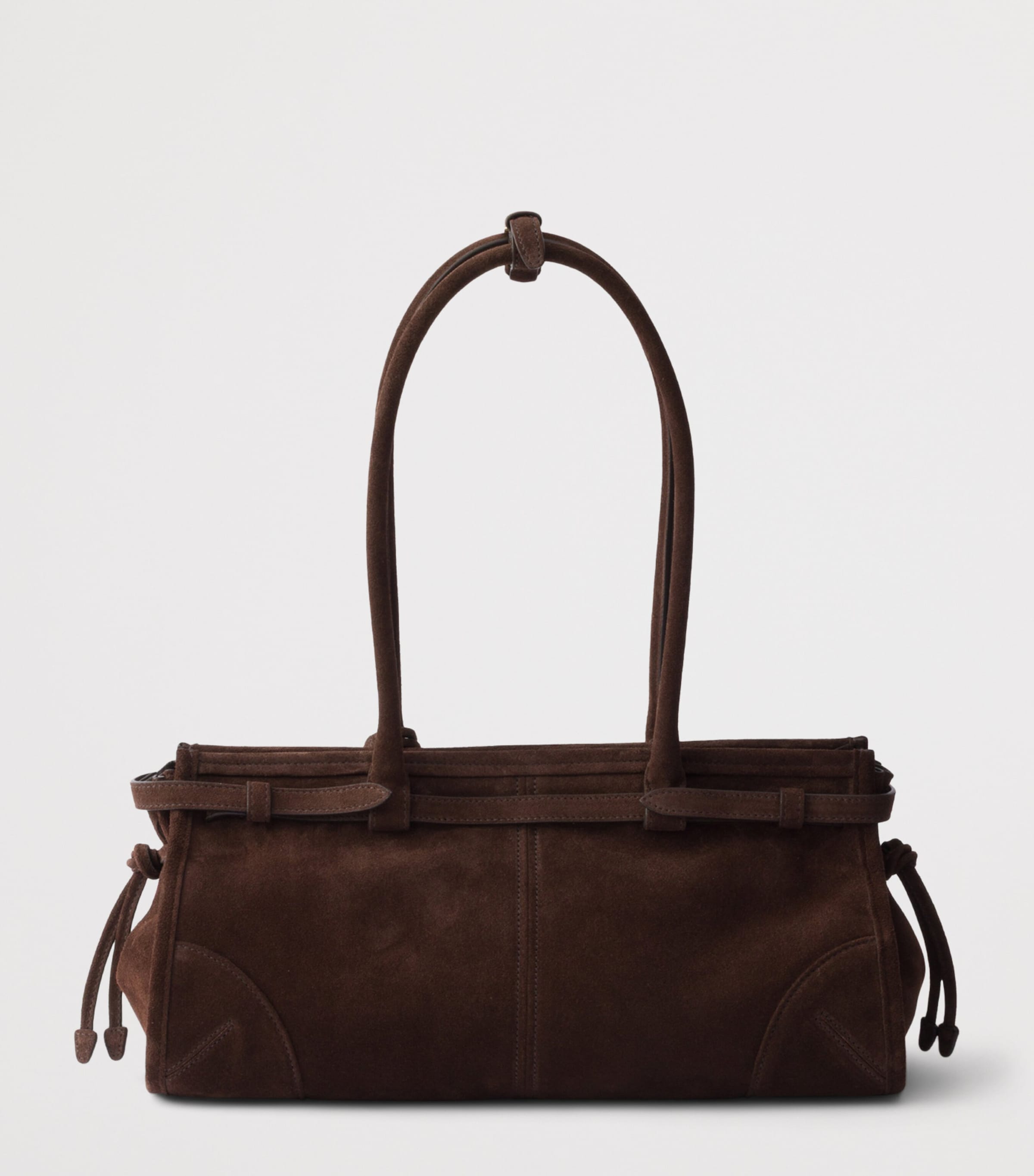 Prada Medium Suede Bonnie Shoulder Bag Brown Image 3