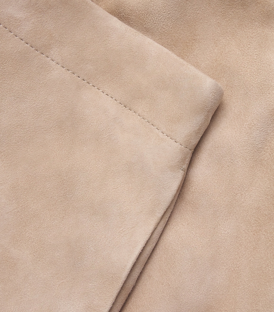 Lauren Manoogian Womens Suede Straight Tailored Trousers Sand Image 6