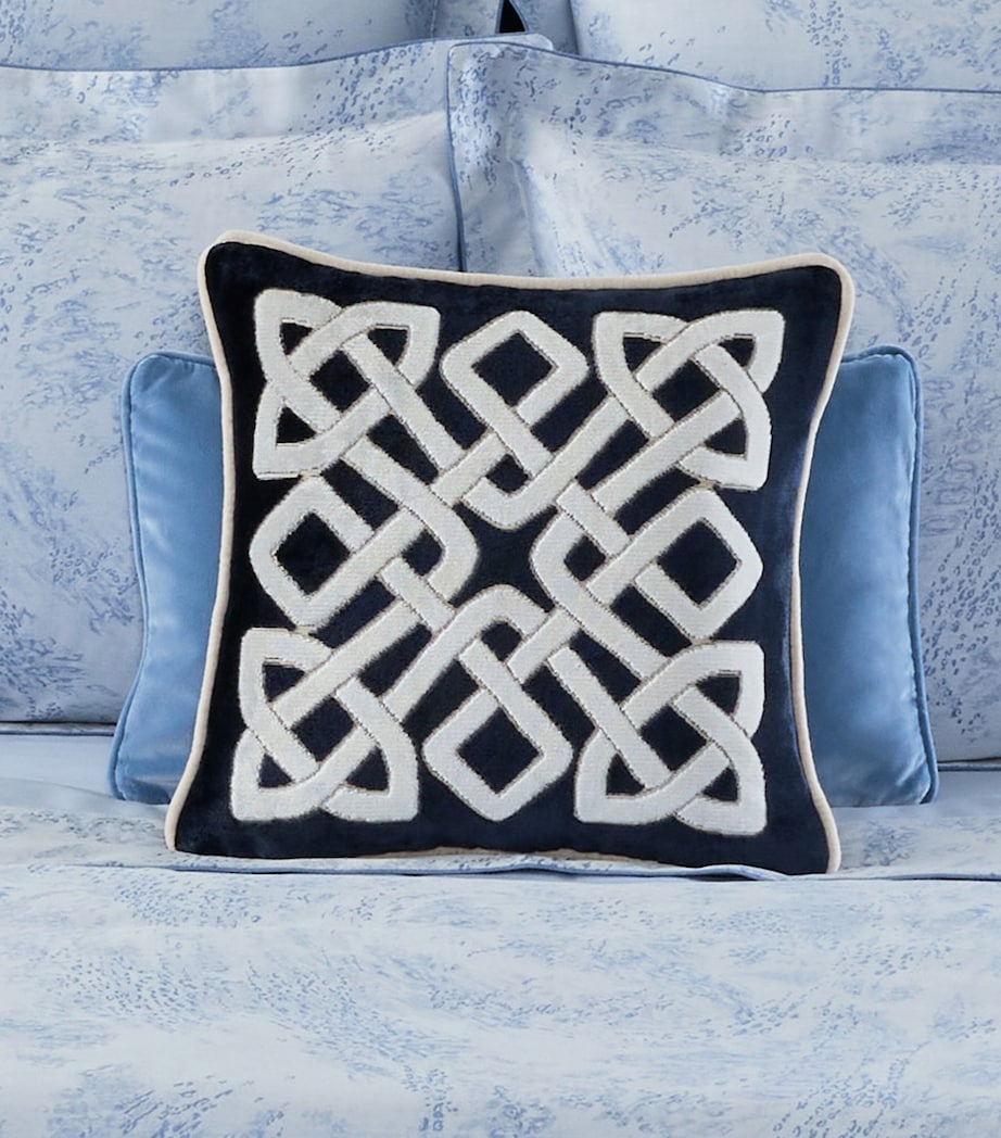 Yves Delorme Entrelac Marine Square Cushion Cover (45cm x 45cm) Marine Image 2