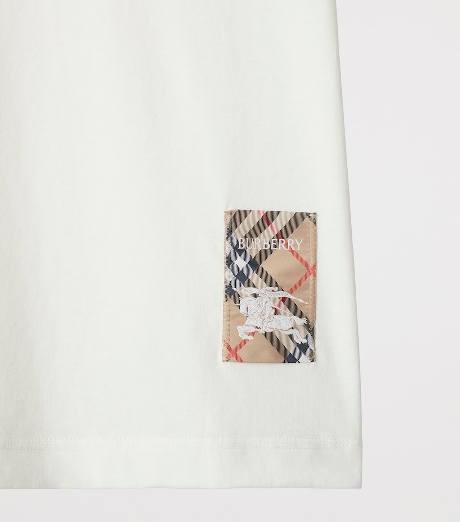 Cotton Check-Trim T-Shirt CHALK Image 5