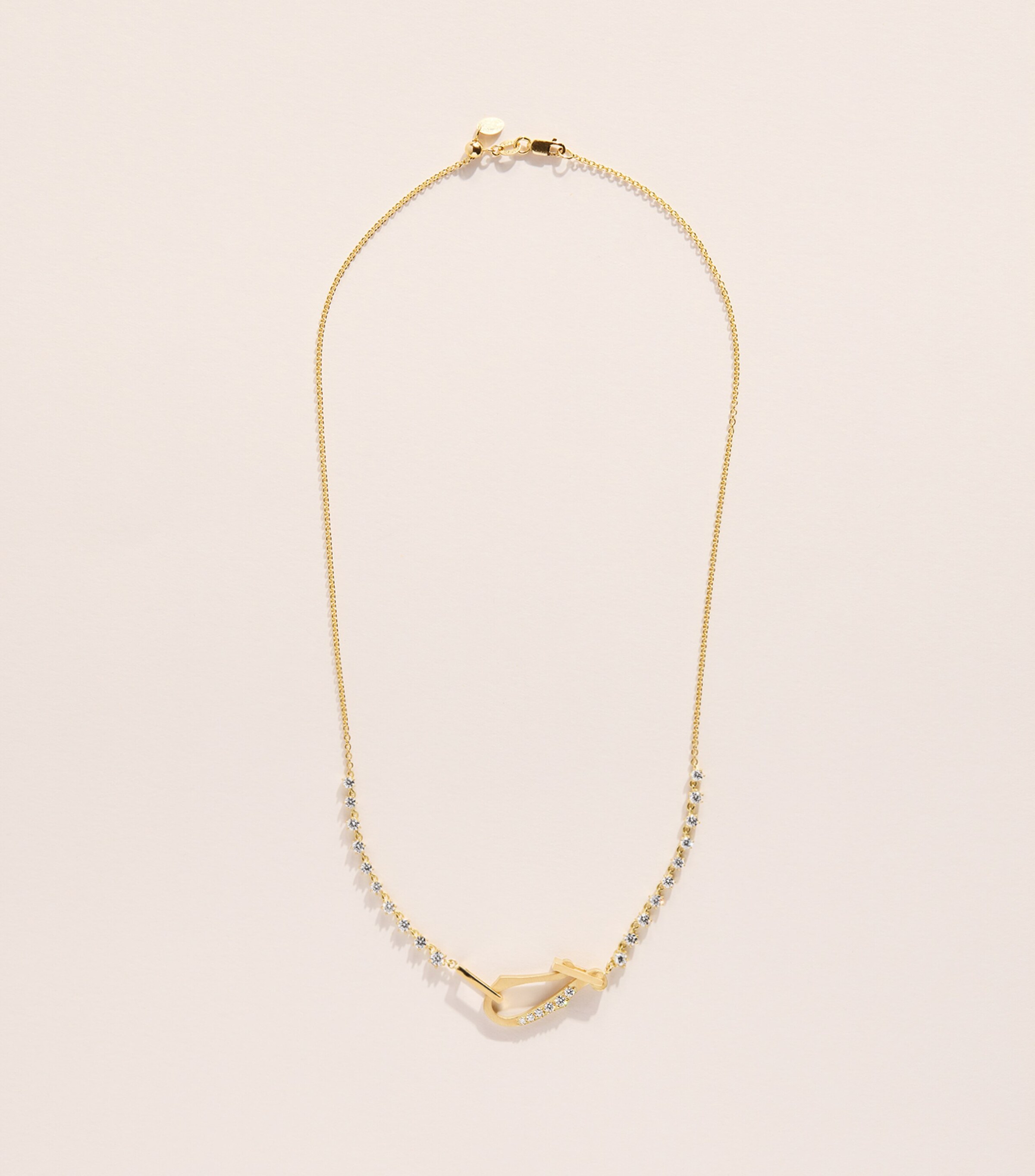 Jade Trau Yellow Gold and Diamond Line Lola Necklace Yellow Gold Image 3