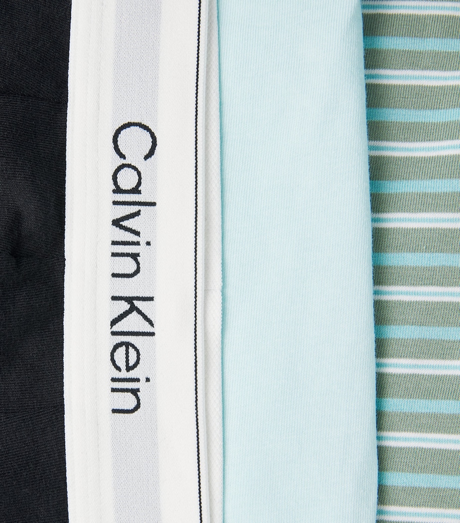 Calvin Klein Mens Stretch-Cotton Icon Boxer Briefs (Pack of 3) Black/spry/mist Image 5