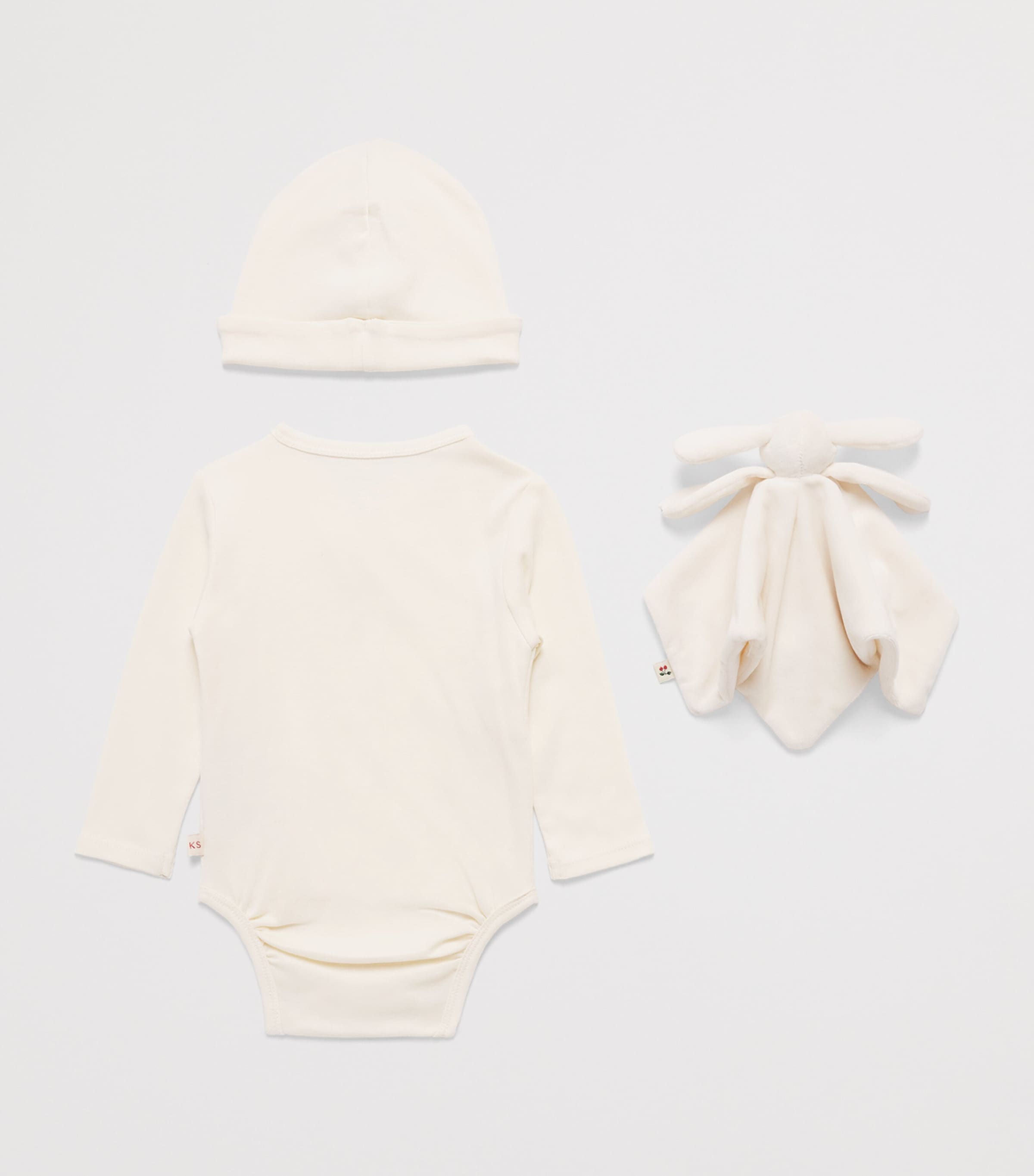 KONGES SLOJD Organic Cotton Bodysuit, Hat and Toy Set (0-6 Months) Image 2