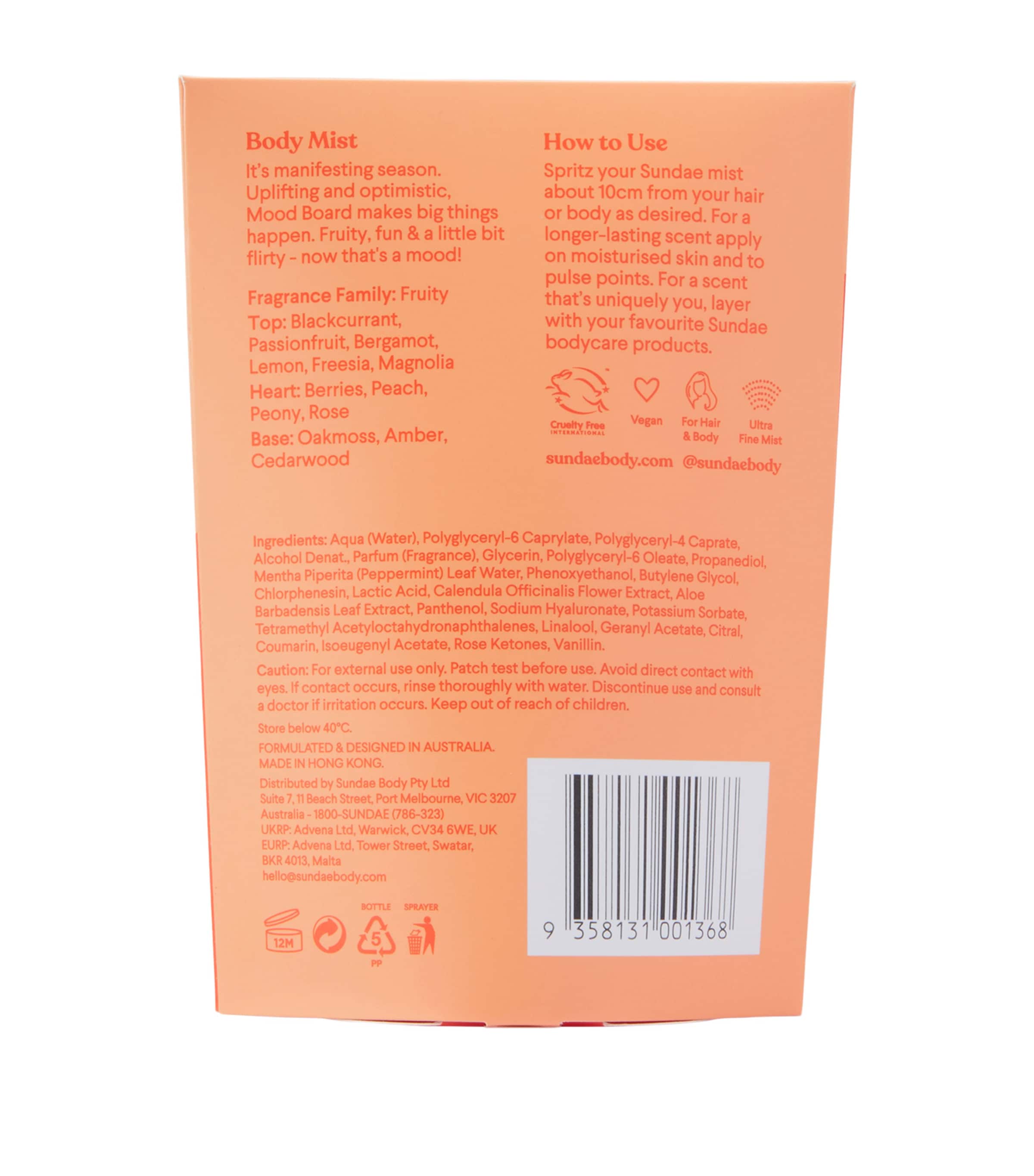 Sundae Body Mood Board Hair & Body Mist (90ml) Image 4