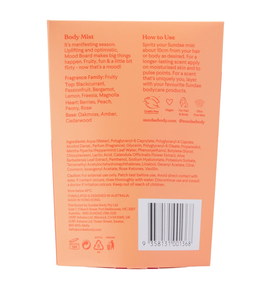 Sundae Body Mood Board Hair & Body Mist (90ml) Image 4