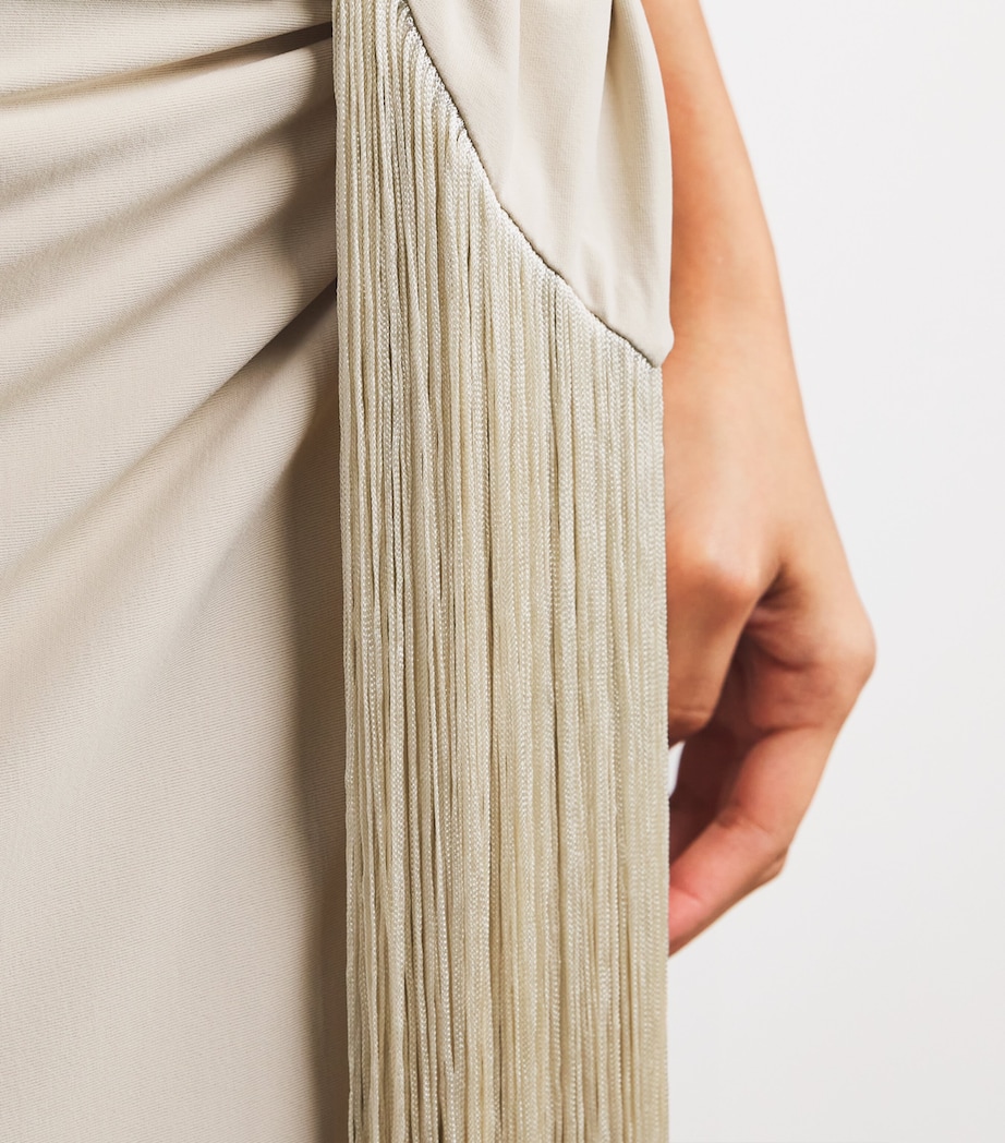 Pareo-Detail One-Shoulder Swimsuit STUCCO Image 5
