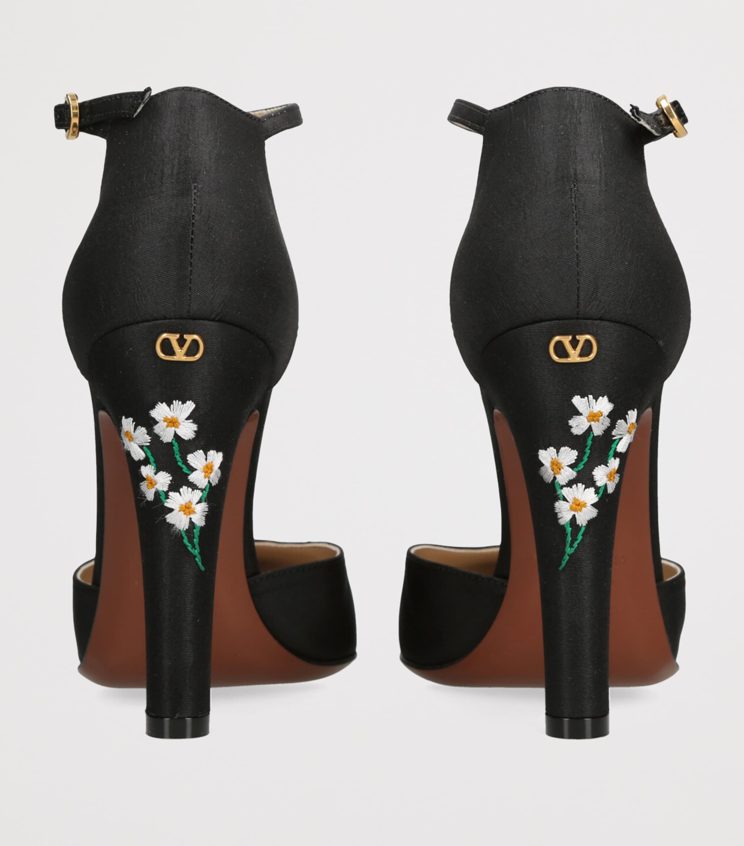 Valentino Garavani Embroidered Hi Dolly Heeled Pumps 100