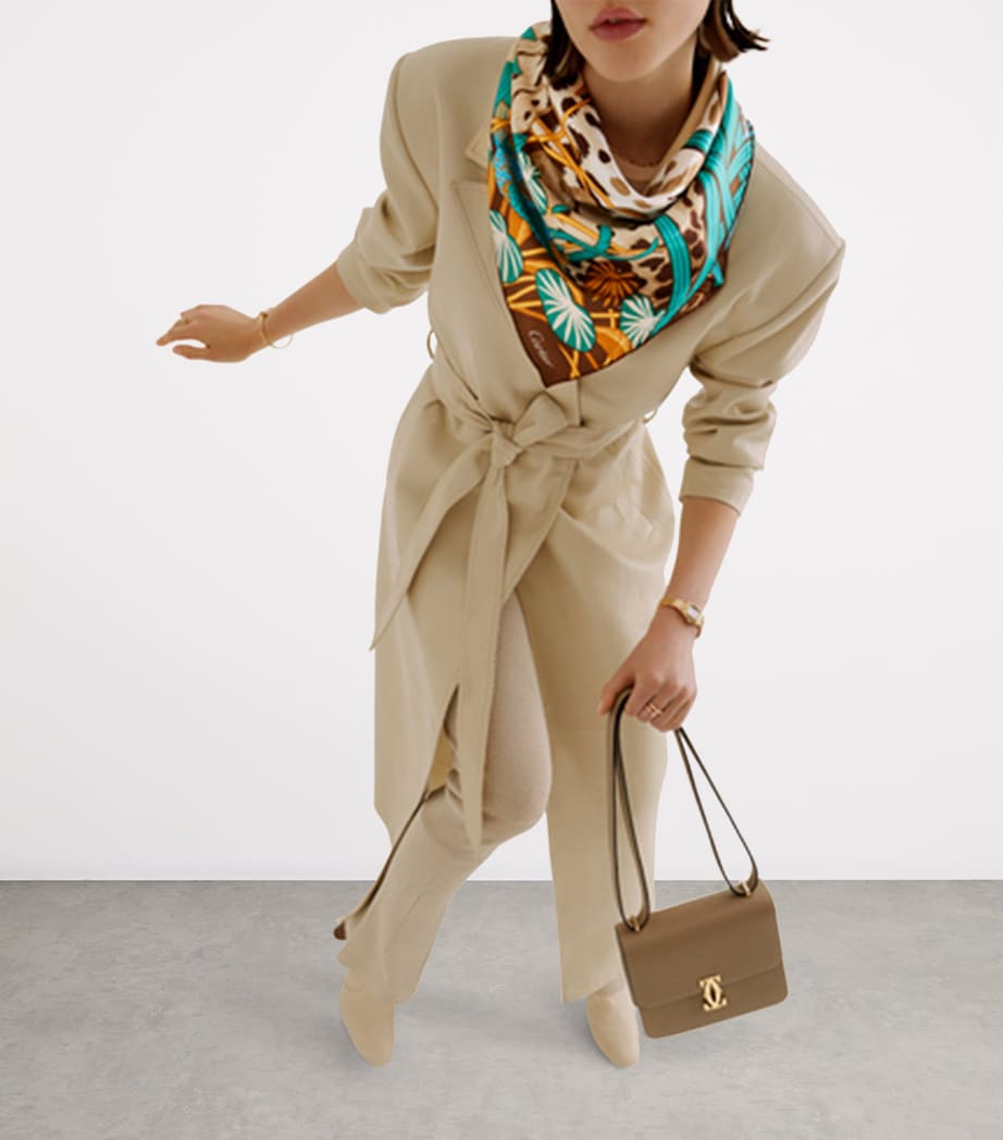 Mini Leather C de Cartier Shoulder Bag BEIGE Image 6