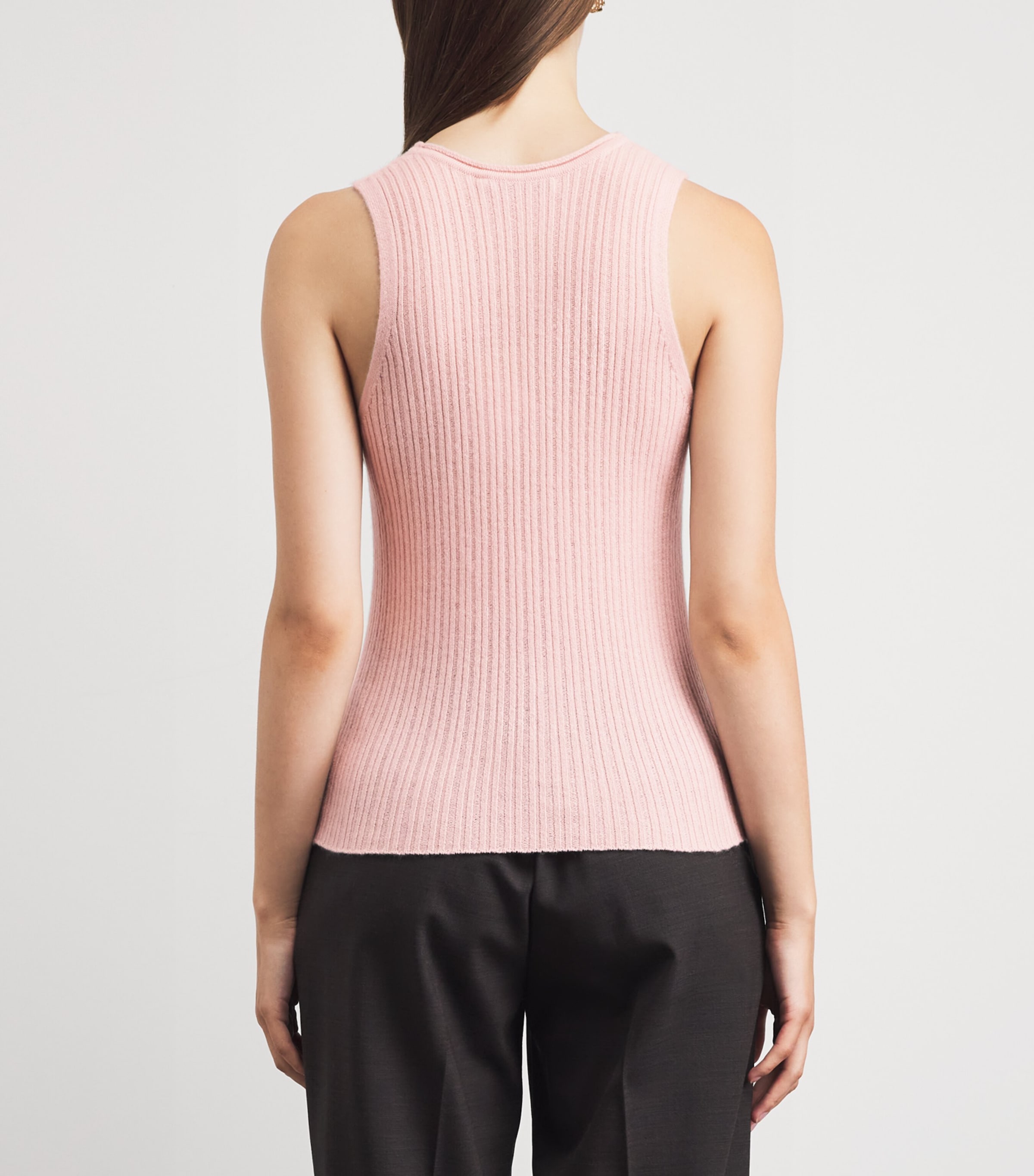 Johnstons Of Elgin Womens Cashmere Ribbed Tank Top Highland Rose Image 5