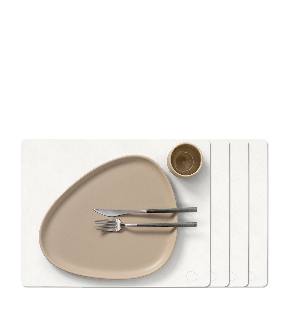 LIND DNA Large Nupo Square Placemats (Set of 4) White Image 1