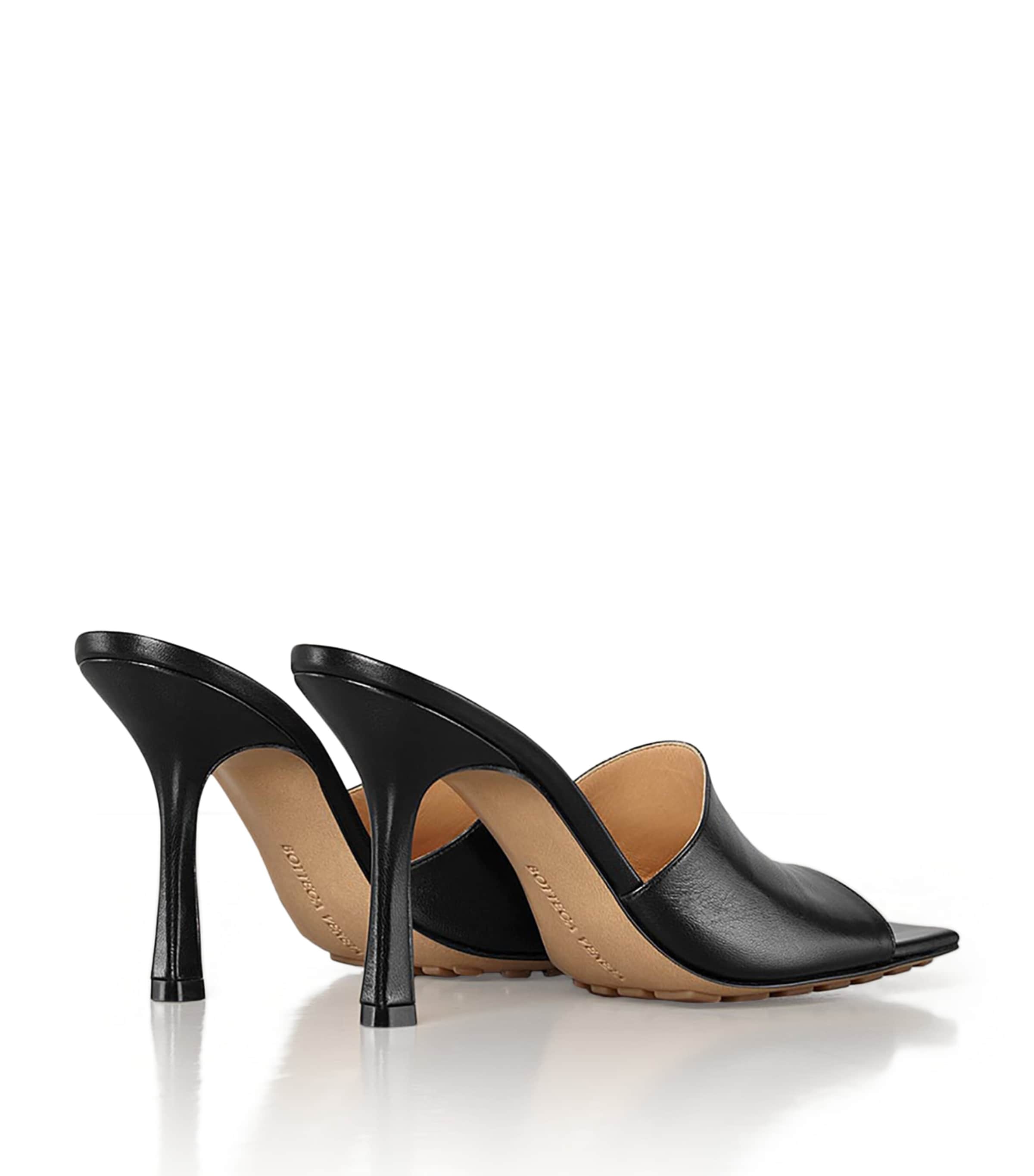 Leather Stretch Mules 90 NERO/NERO Image 3