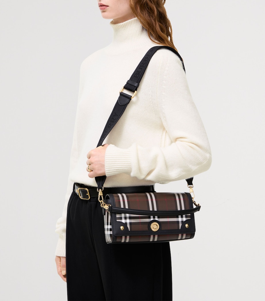Burberry Check Note Cross-Body Bag Chocolate Brown Image 2