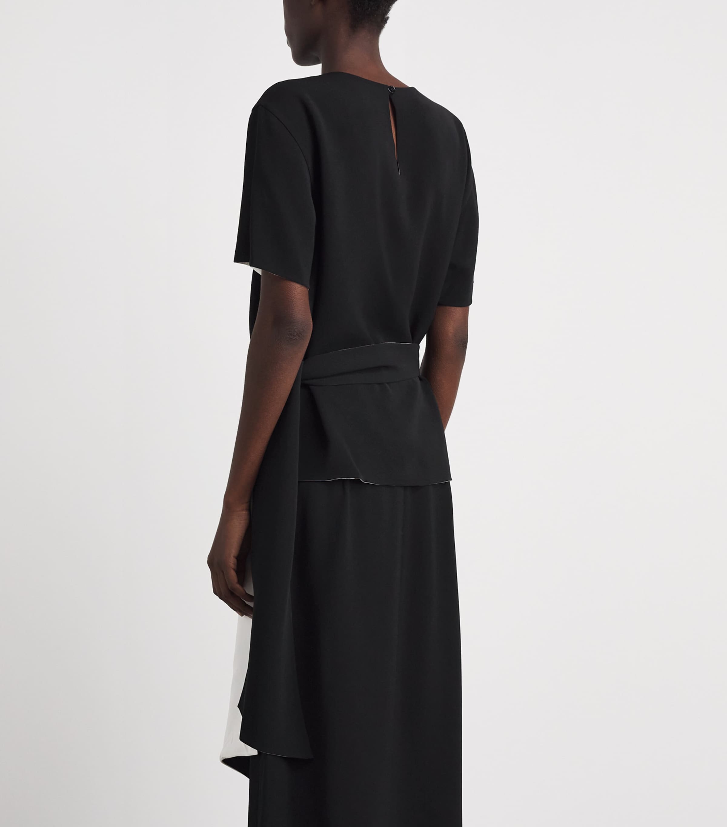 Lafayette 148 Womens Reversible Side-Tie Blouse Black Image 5