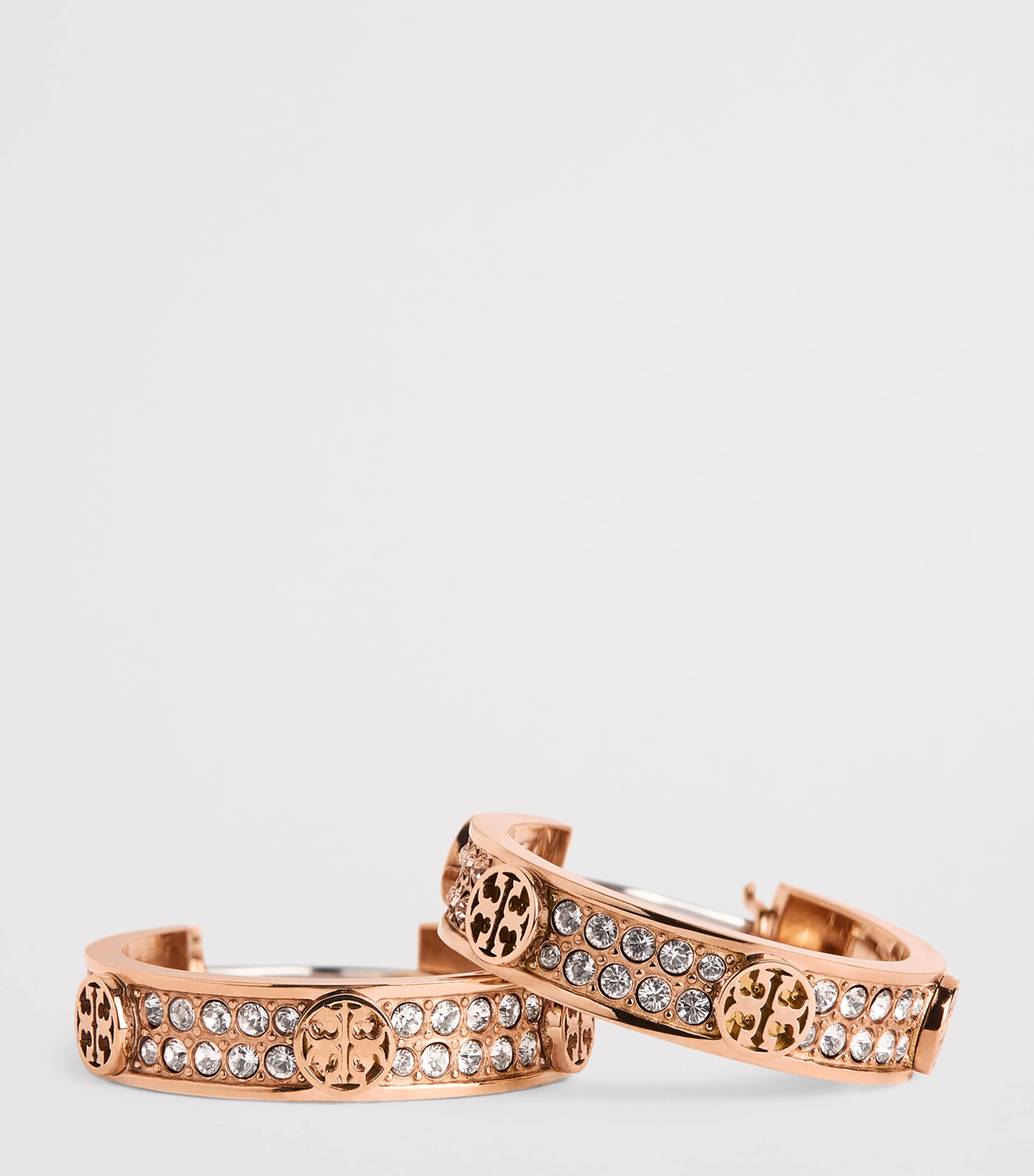Small Icon Pavé Hoop Earrings ROSE GOLD / PINK Image 6