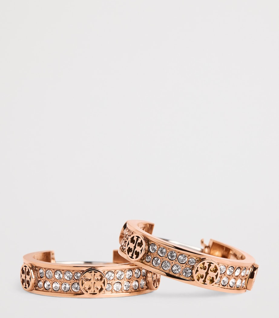 Small Icon Pavé Hoop Earrings ROSE GOLD / PINK Image 6