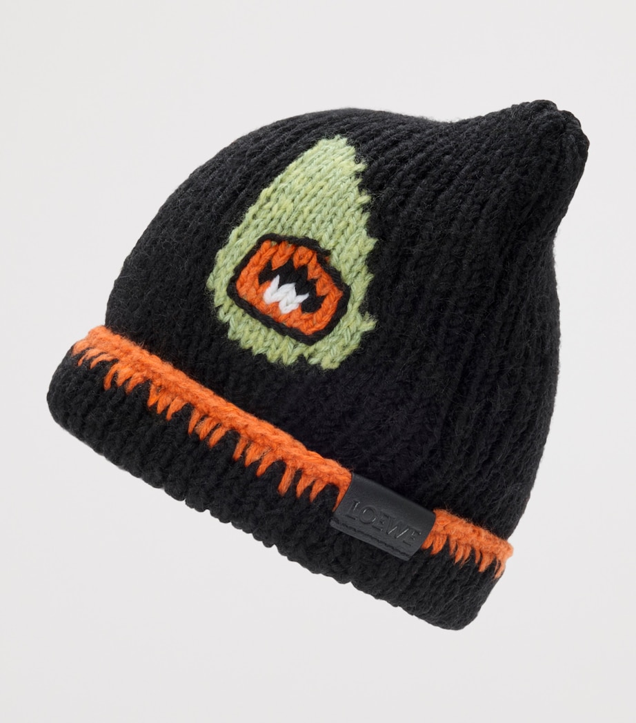 LOEWE x Louis Wain Wool-Blend Cats Beanie Black Image 3