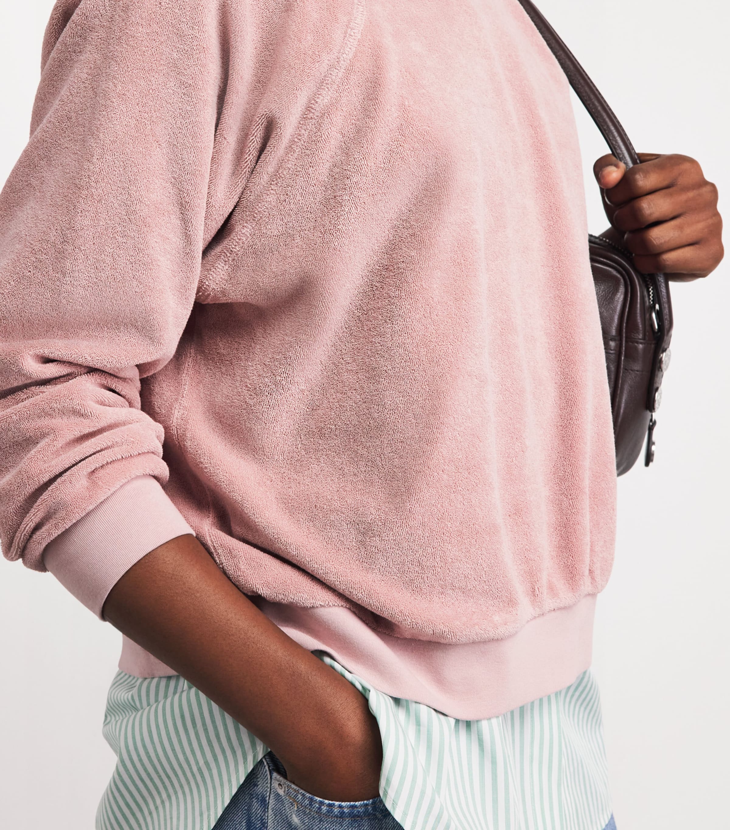 Suzie Kondi Womens Cotton-Blend Samos Sweatshirt Blush Image 3