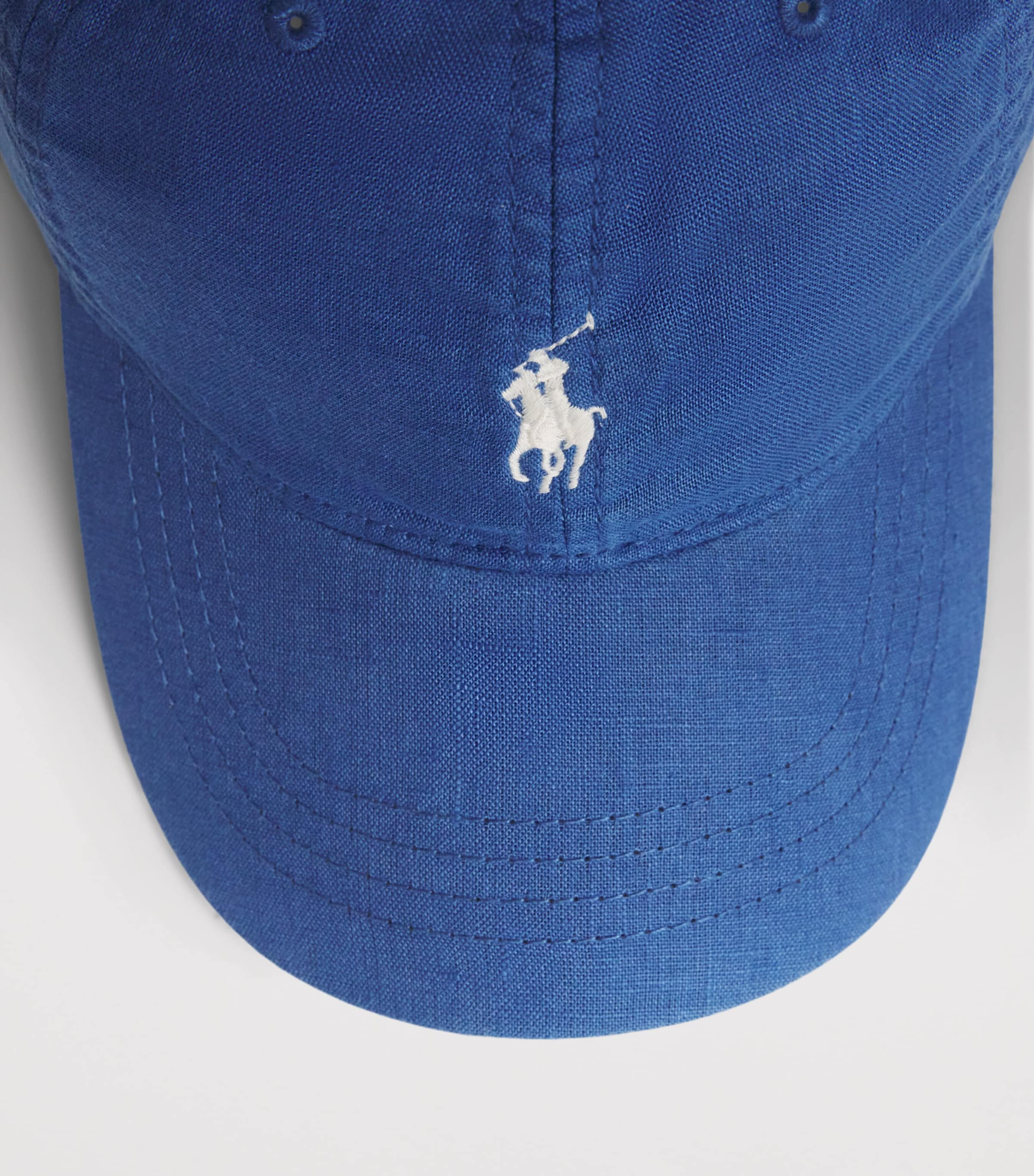 Polo Ralph Lauren Mens Linen Polo Pony Baseball Cap Dusty Azure Image 4
