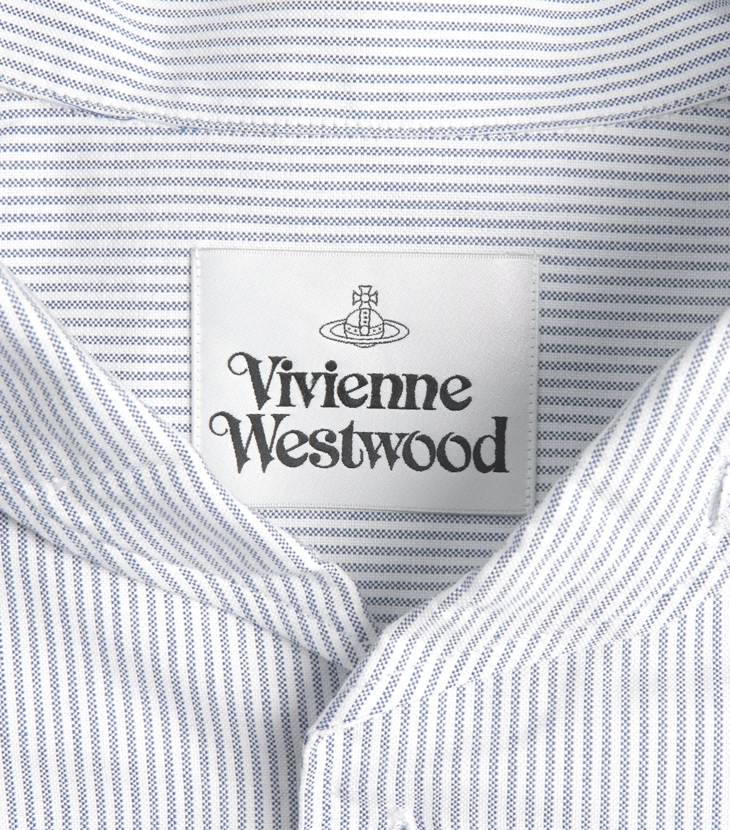 Vivienne Westwood Mens Organic Cotton Stripe Bowling Shirt Ink Stripe Image 6