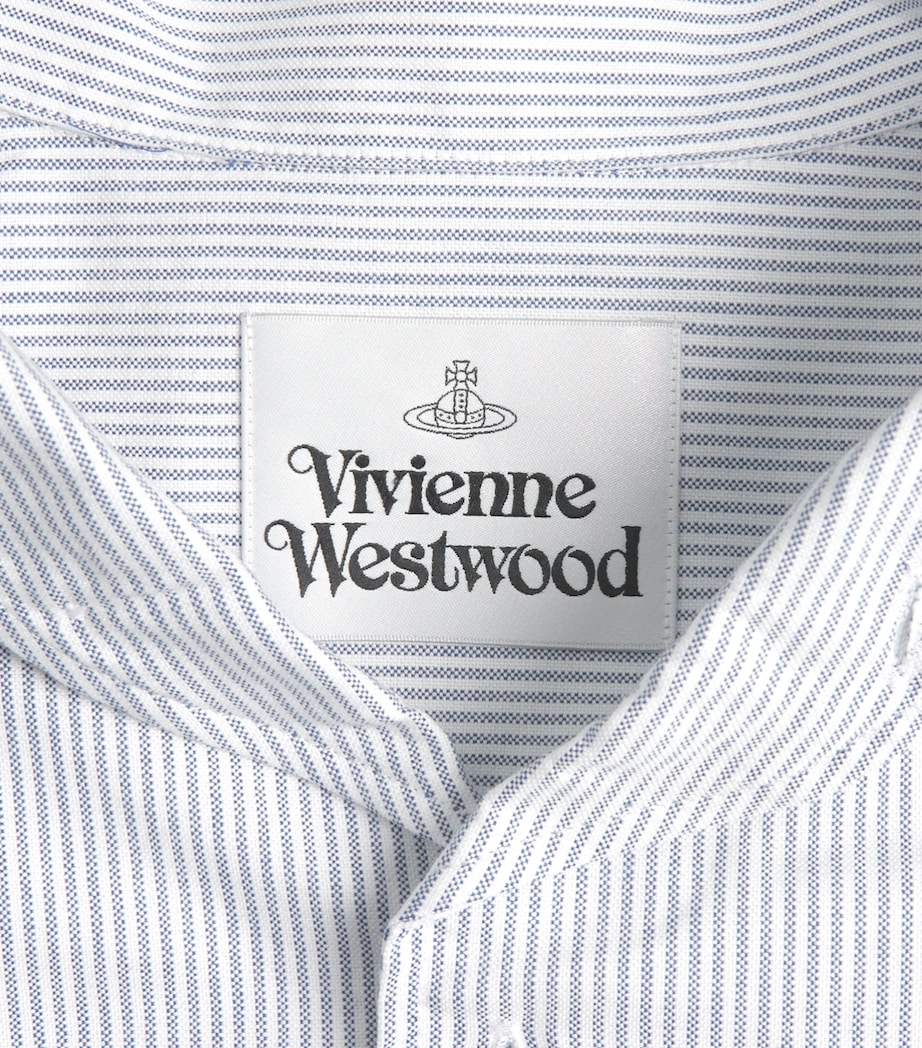 Vivienne Westwood Mens Organic Cotton Stripe Bowling Shirt Ink Stripe Image 6