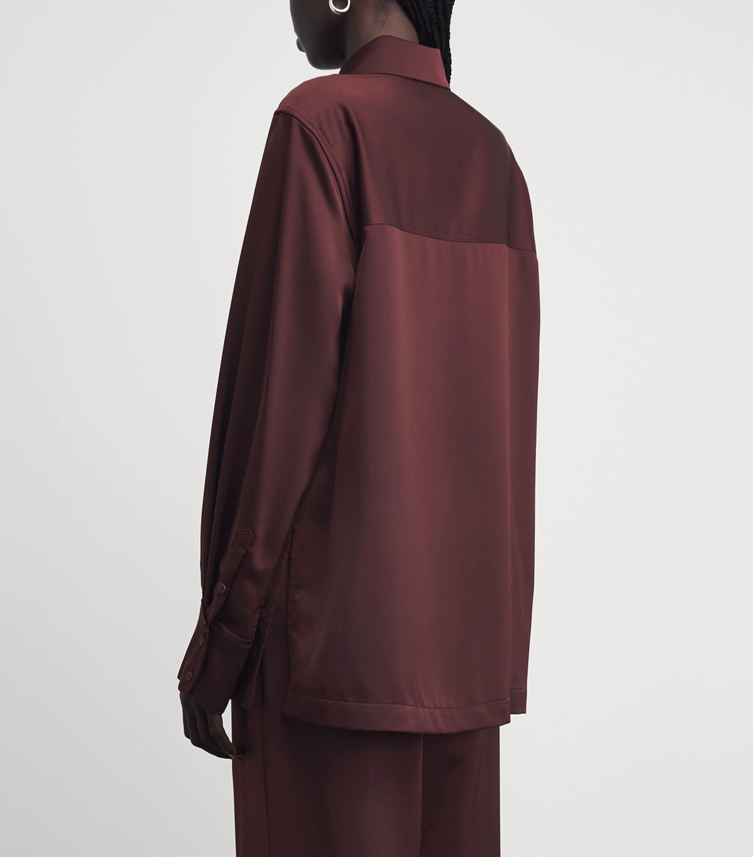 CAMILLA AND MARC Womens Satin Ground Shirt Burgundy Image 5