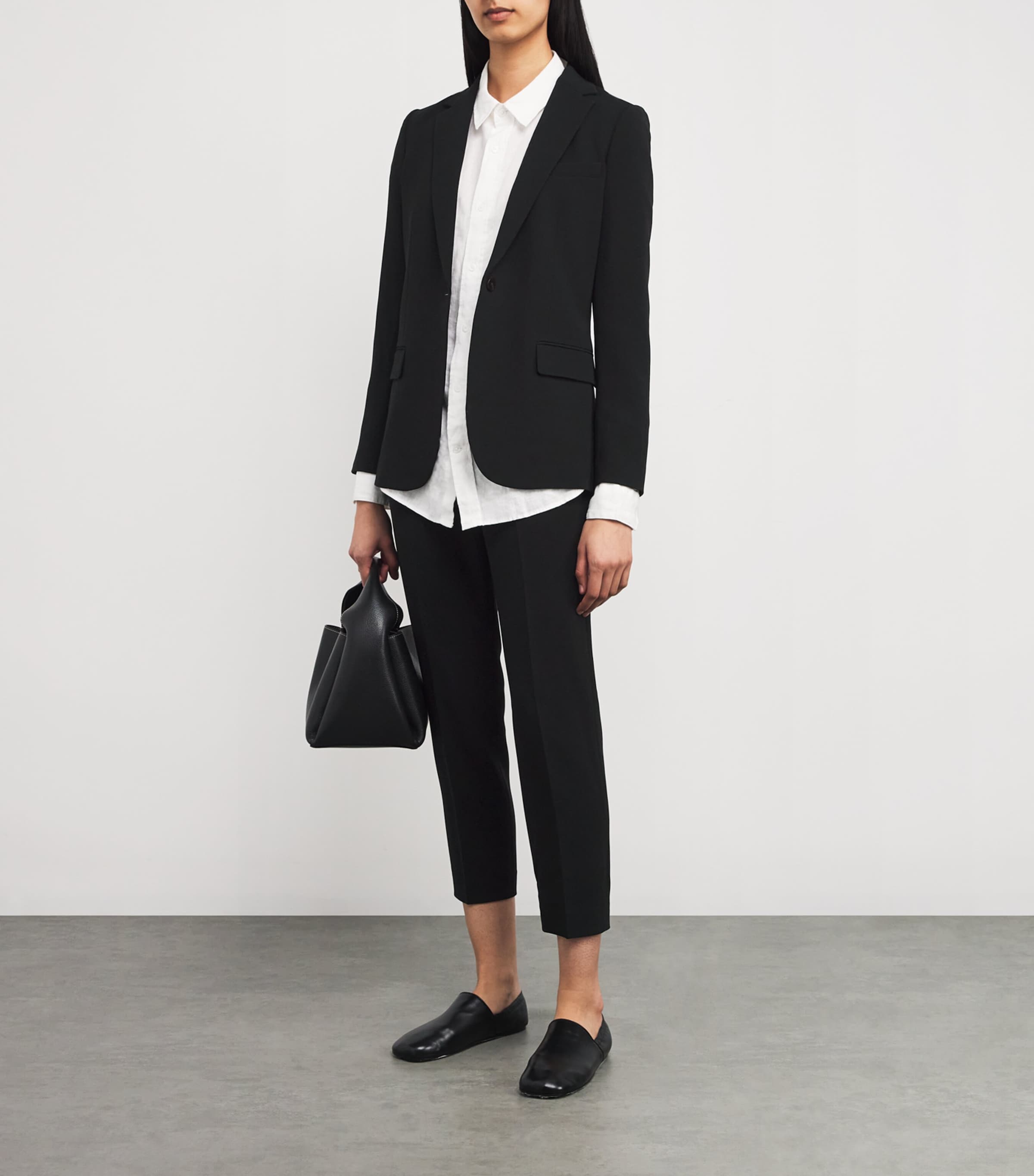 Theory Black Admiral Crepe Staple Blazer | Harrods UK