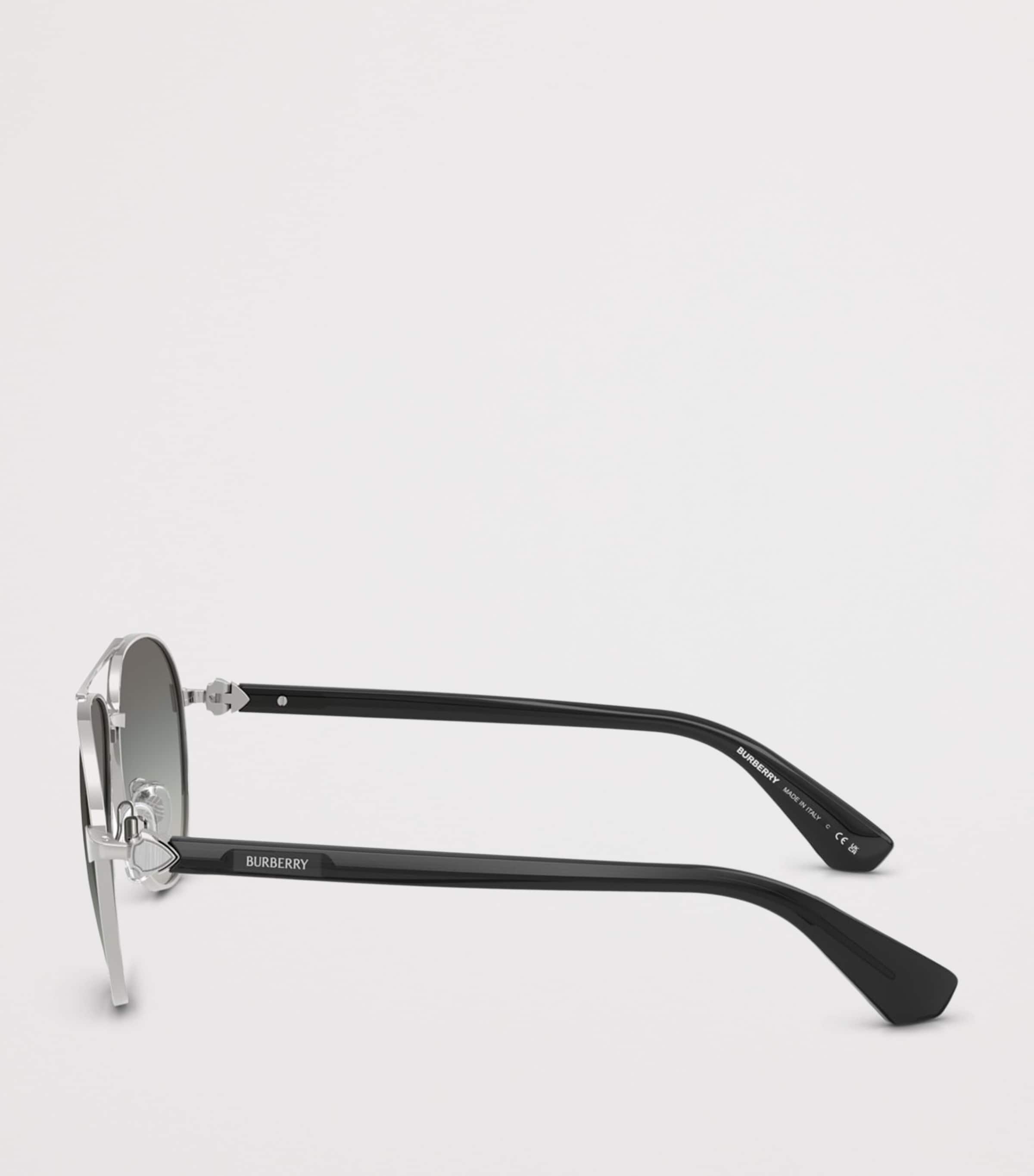 Burberry Metal BE3167 Pilot Sunglasses Silver Image 3