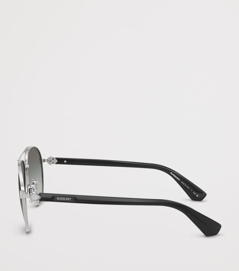 Burberry Metal BE3167 Pilot Sunglasses Silver Image 3