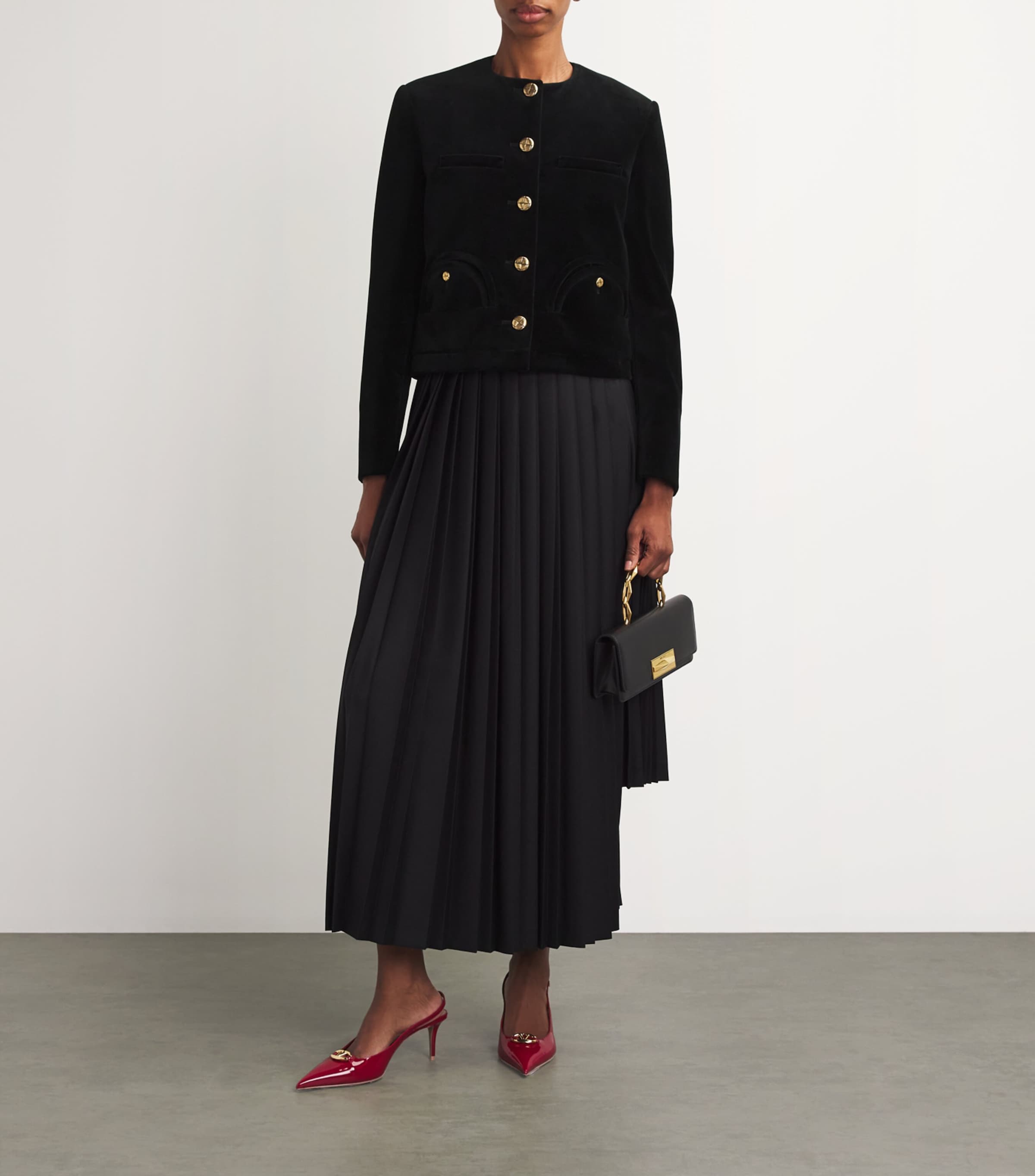 Velvet Shamo Bolero Jacket 0001 BLACK Image 2