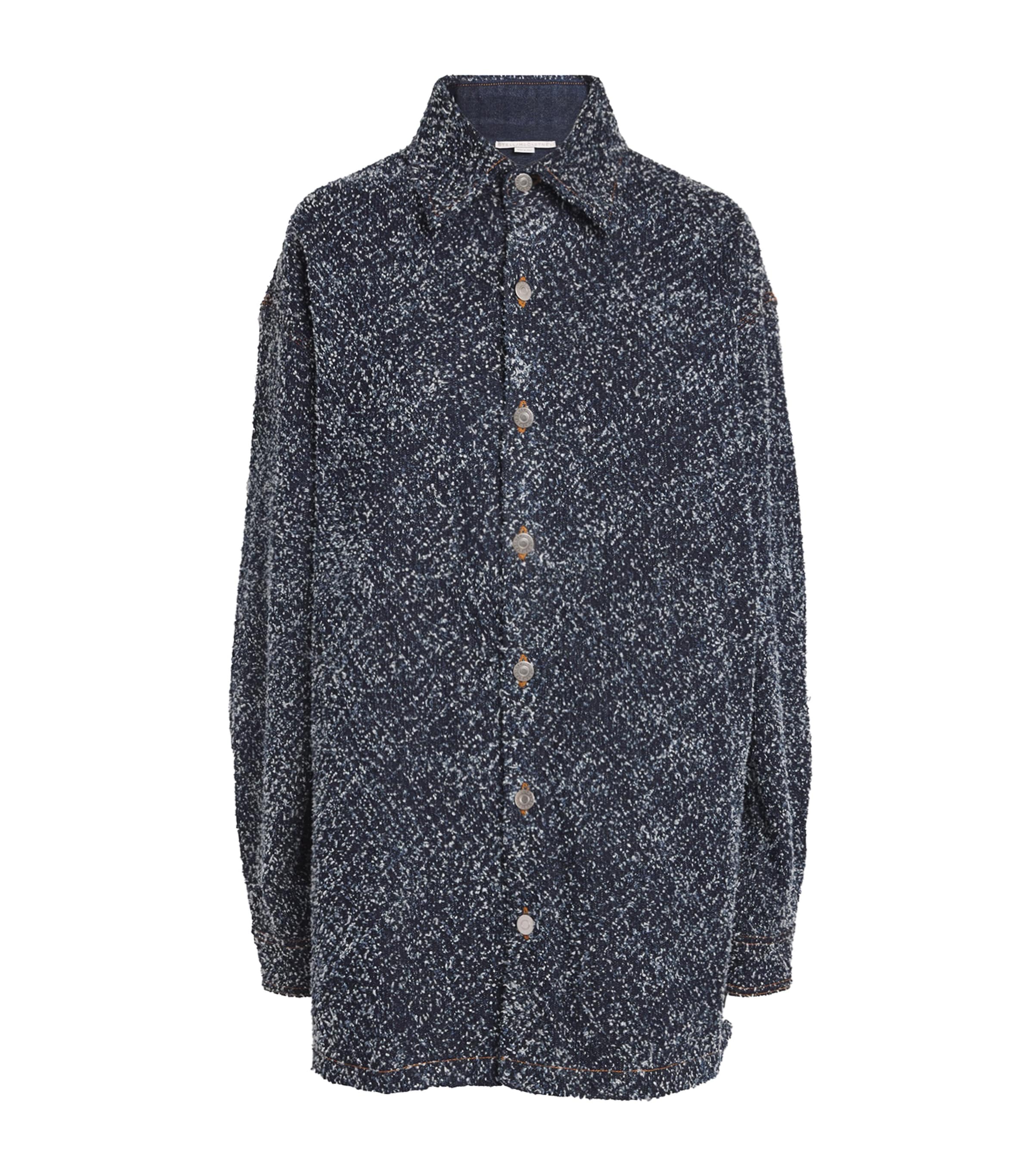 Shop Stella Mccartney Denim Bouclé Shirt In Blue