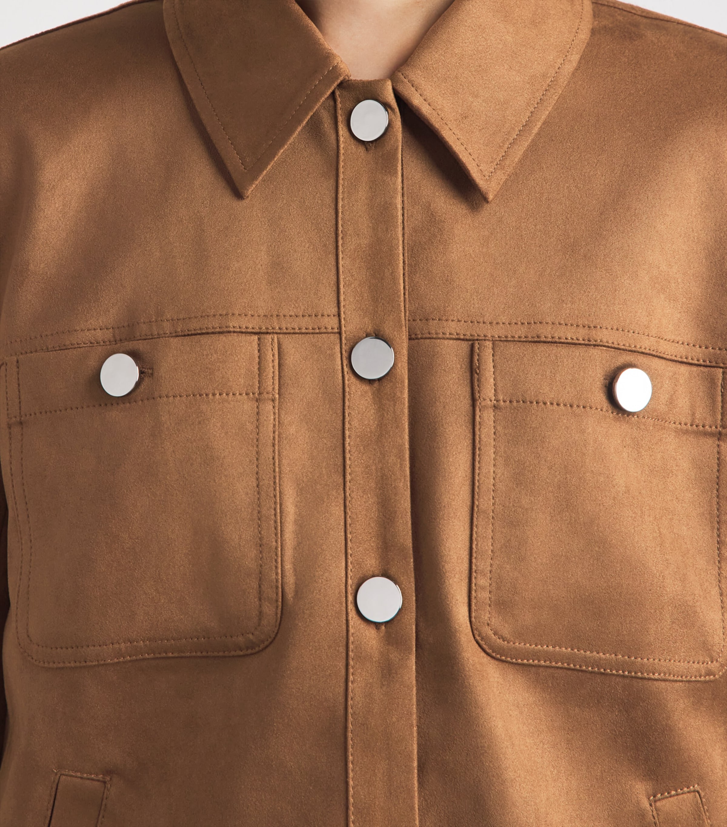 Toccin Womens Faux Suede Isayla Shacket Cedar Image 3