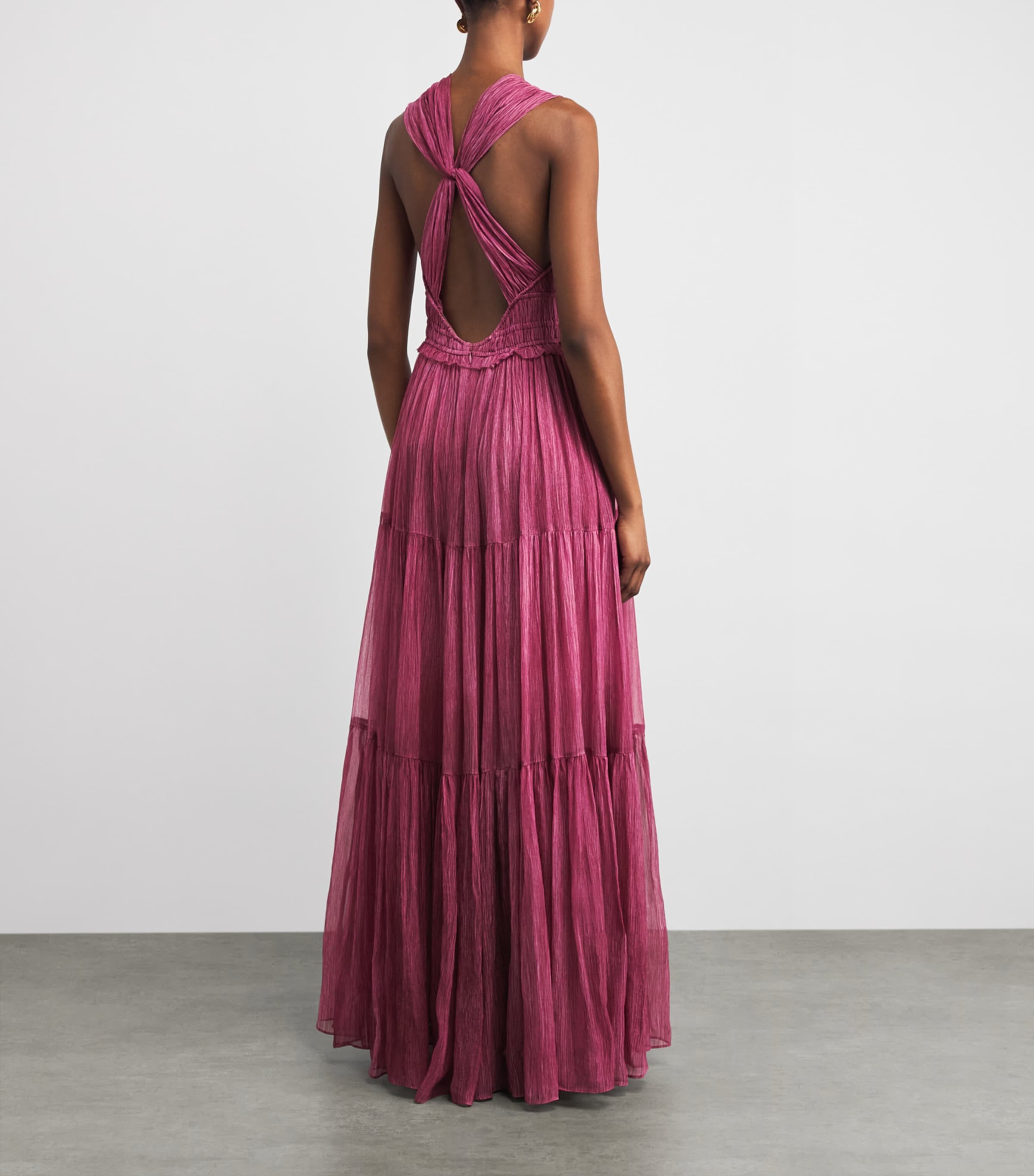 Ulla Johnson Womens Silk Freesia Sleeveless Maxi Dress Amaranthus Image 4
