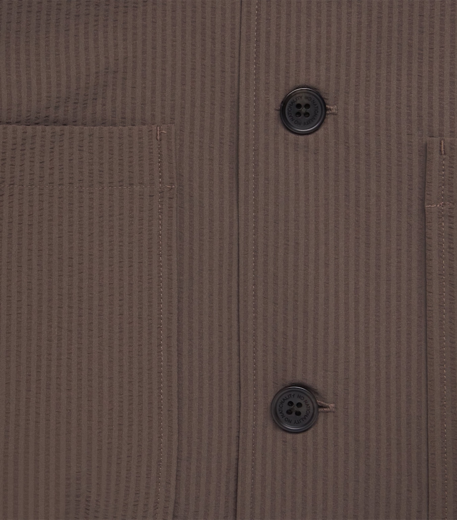 NN07 Mens Seersucker Blaze Overshirt Mable Husk Image 6