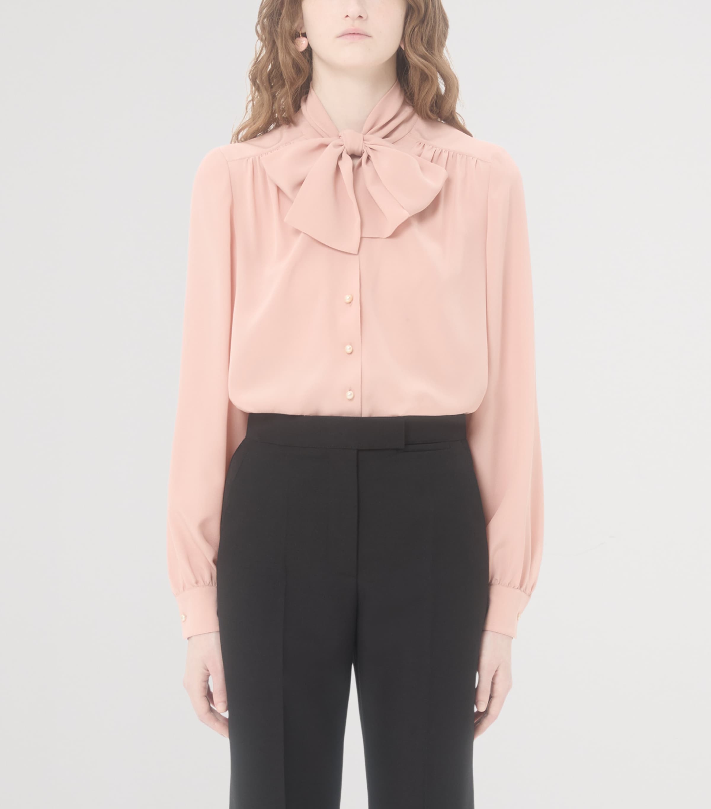 Silk Bow-Tie Blouse 0LZ Image 2