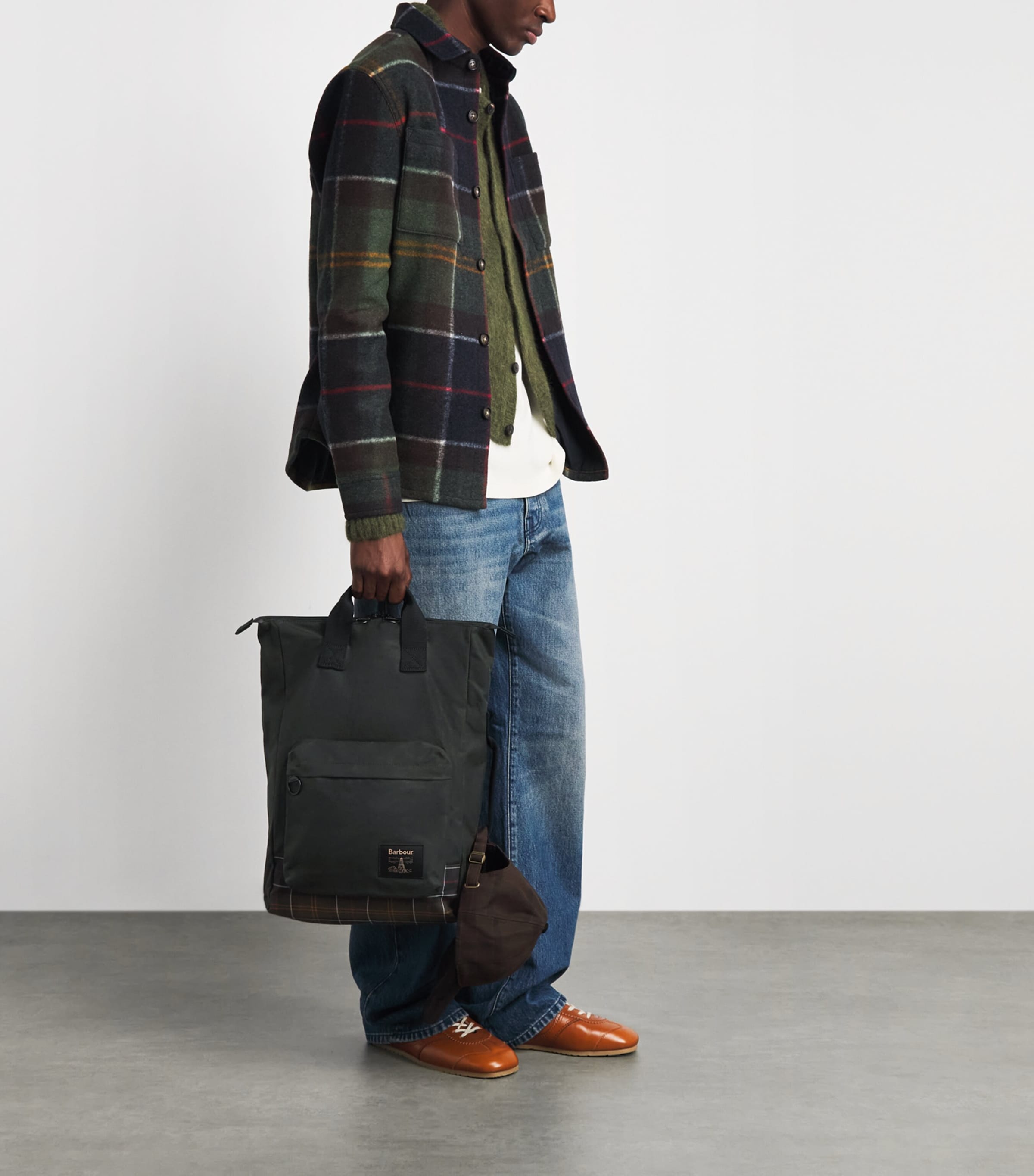 Barbour Waxed Cotton Field Backpack Sage/classic Image 2